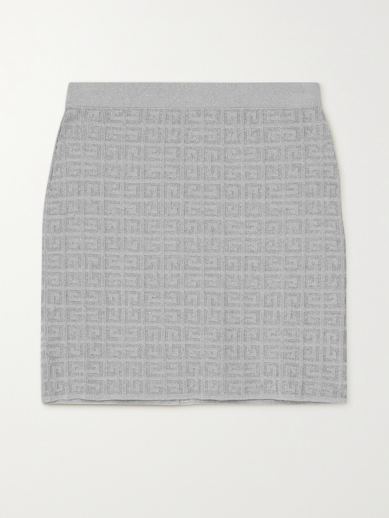 Givenchy - Logo-jacquard Metallic Knitted Mini Skirt - Gray