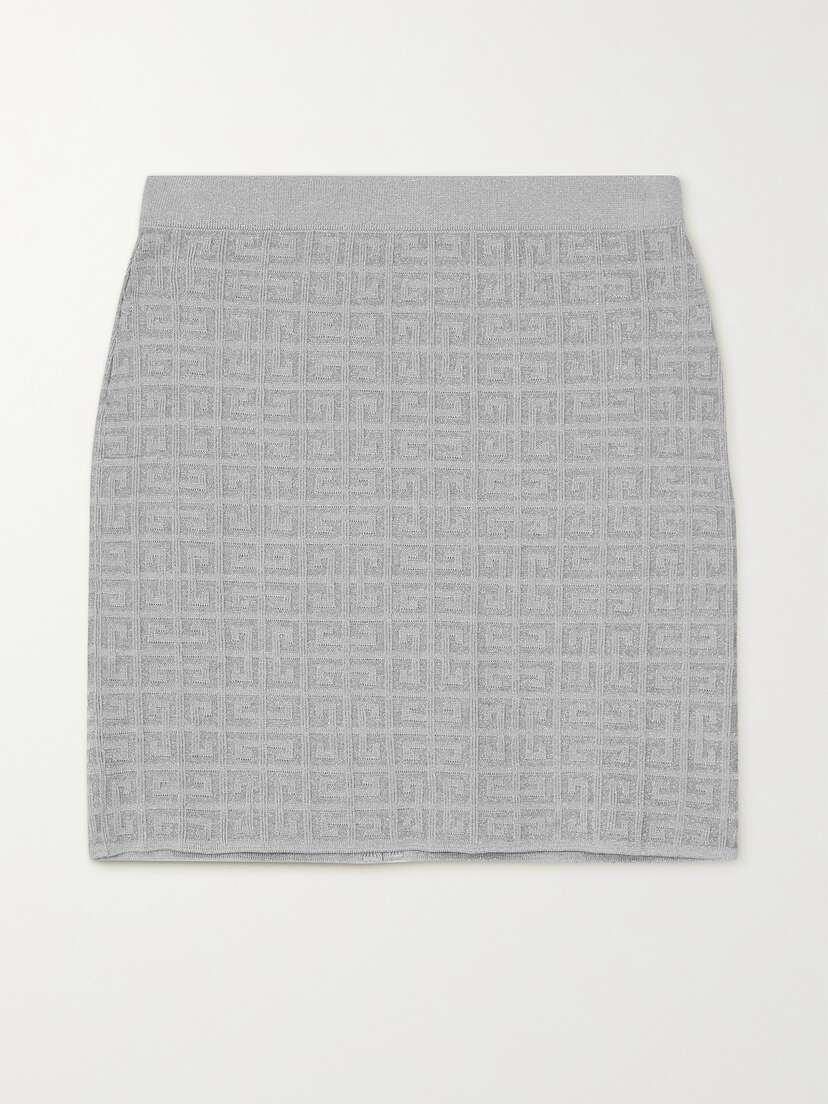 Givenchy Logo-jacquard Metallic Knitted Mini Skirt - x large