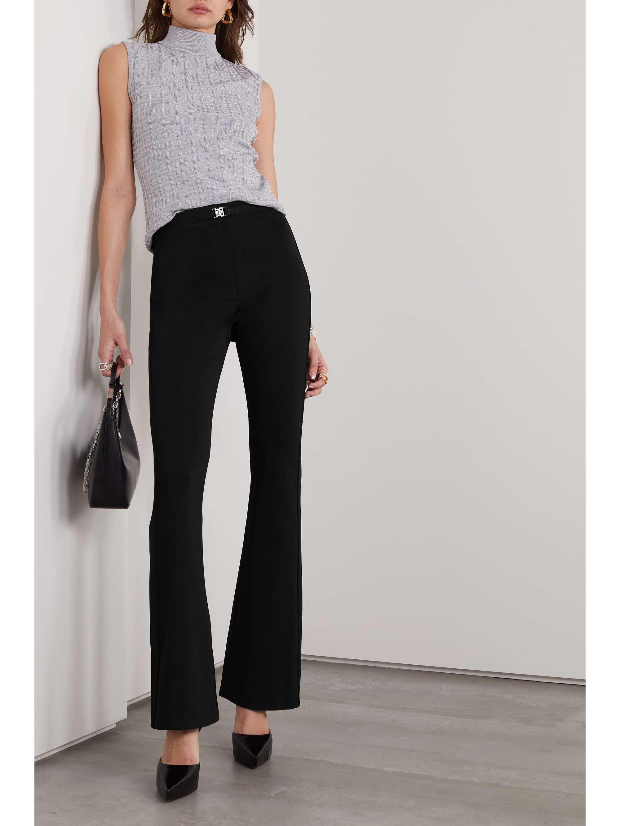 GIVENCHY 4G belted jersey flared pants