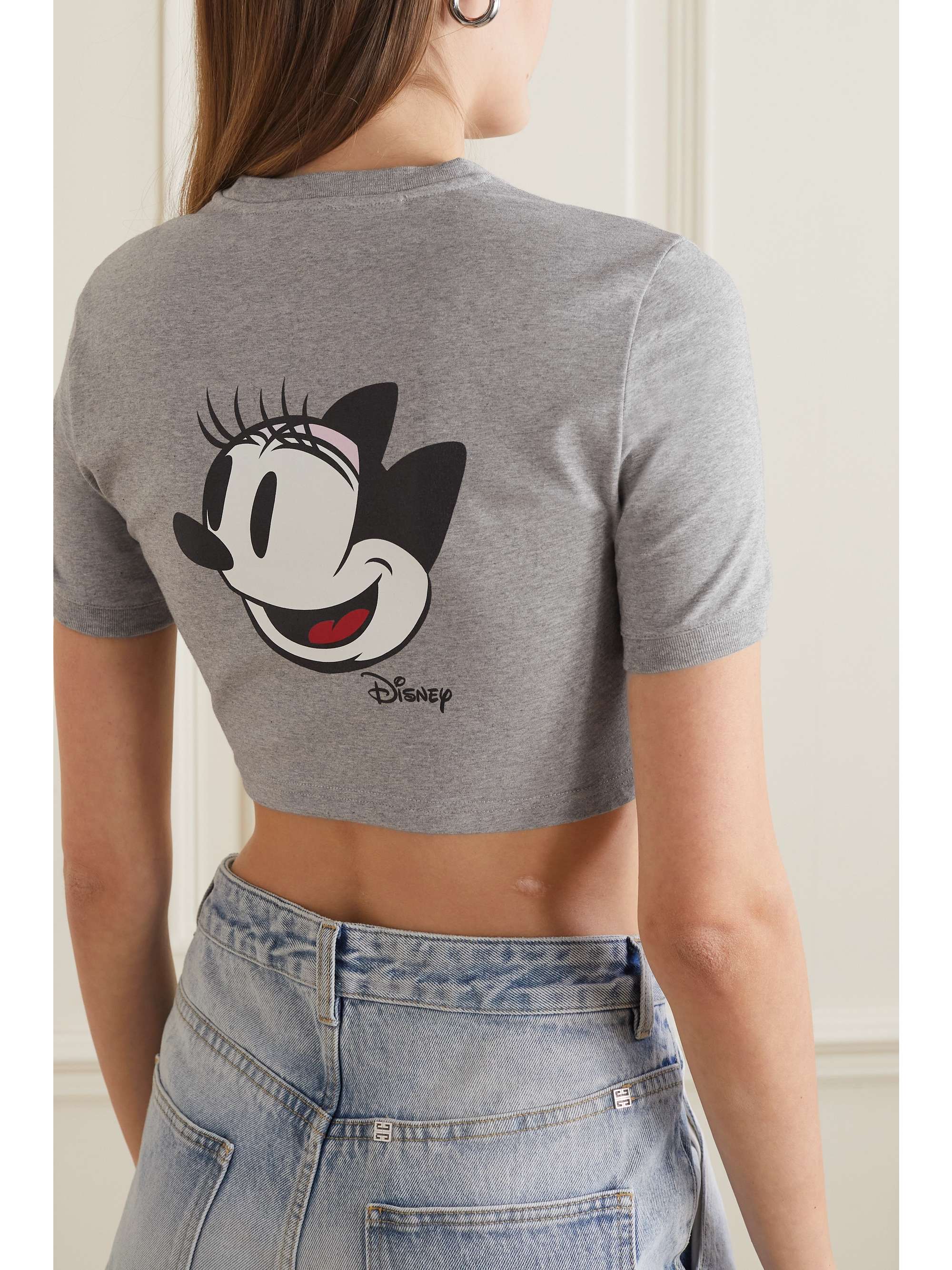 GIVENCHY T-shirt raccourci en jersey de coton stretch imprimé x Disney