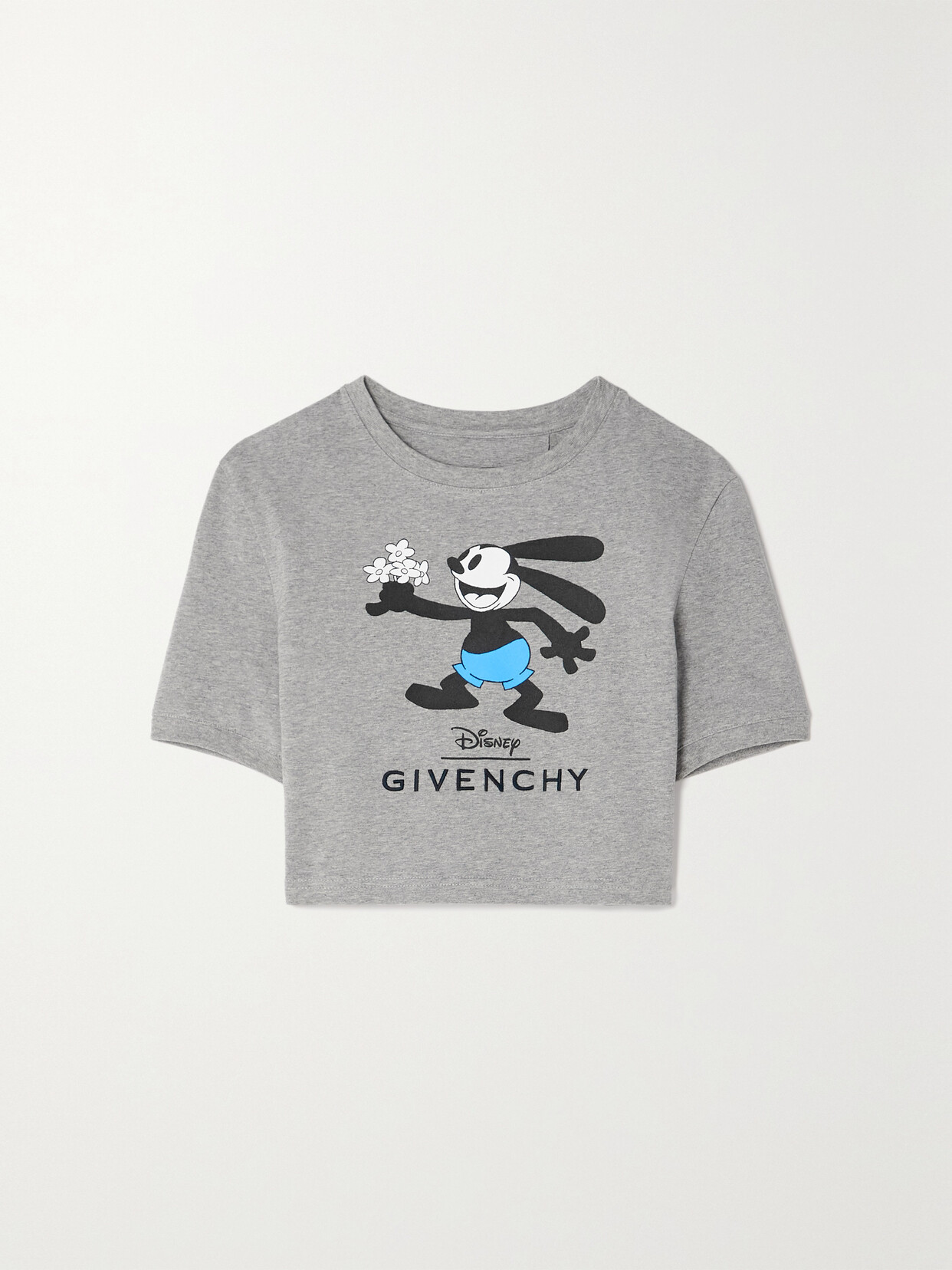 Givenchy - + Disney Cropped Printed Stretch-cotton Jersey T-shirt - Gray