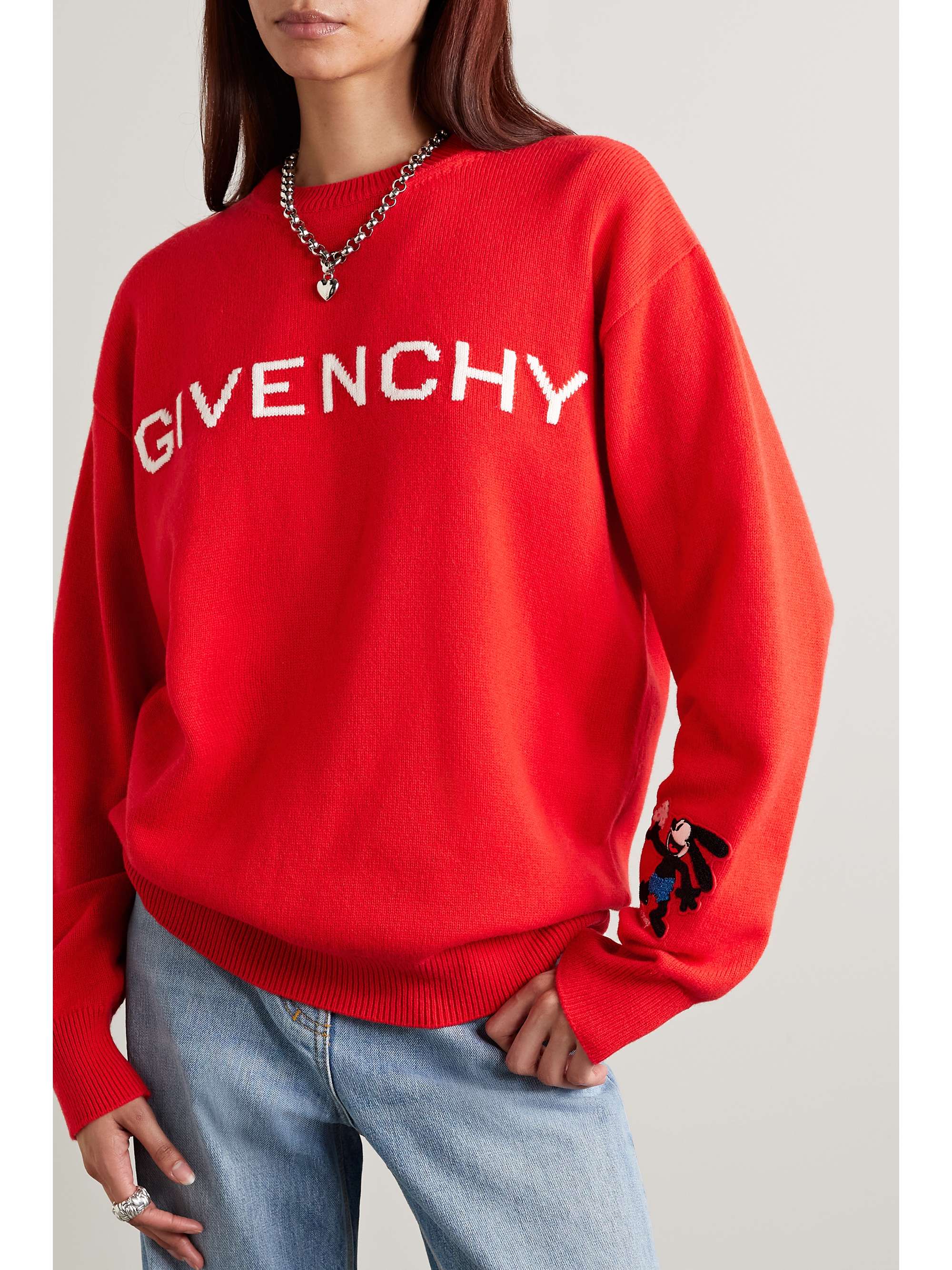 GIVENCHY + Disney oversized jacquardknit wool and cashmereblend