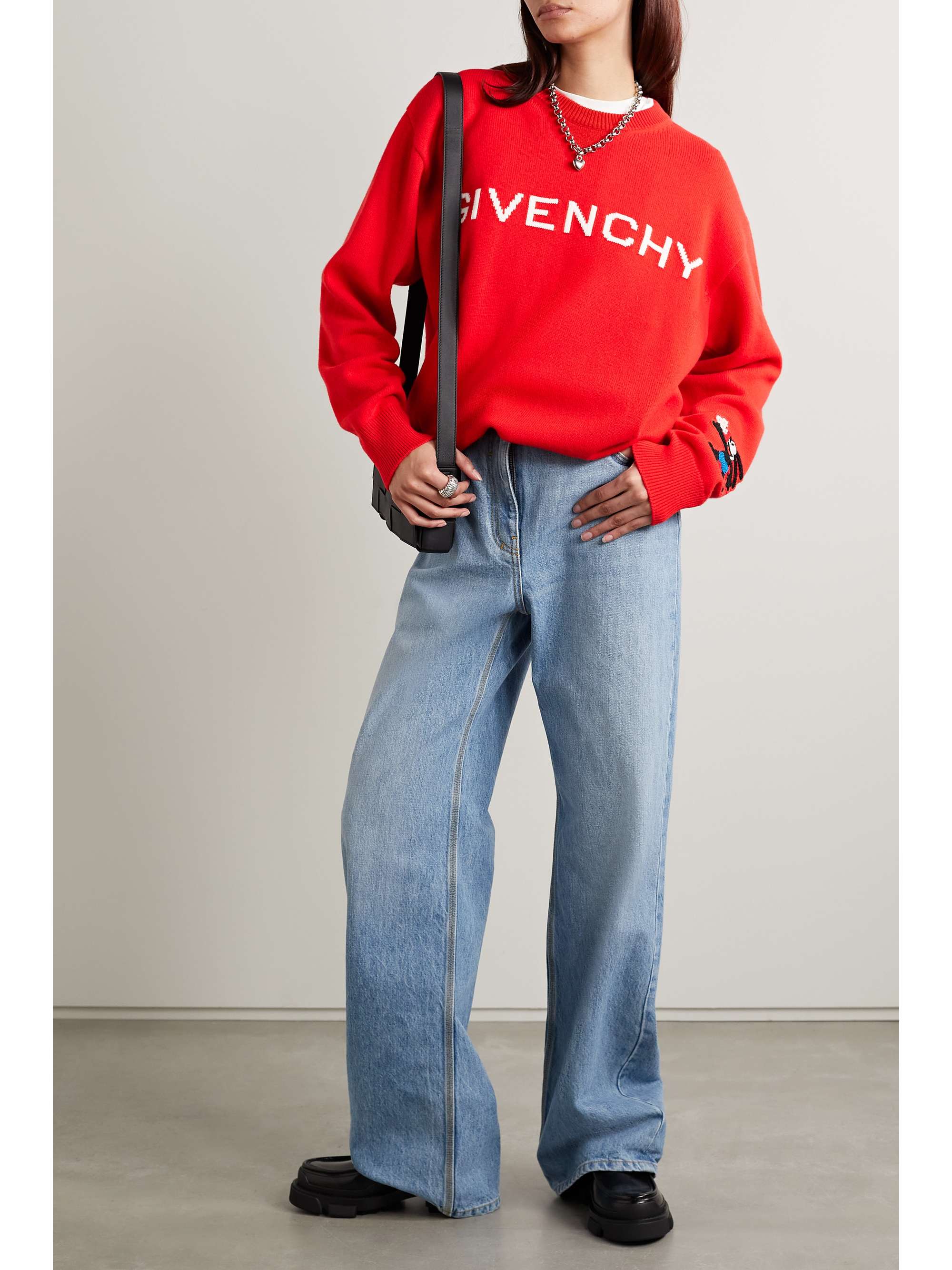 GIVENCHY Pull oversize en laine et cachemire mélangés jacquard x Disney