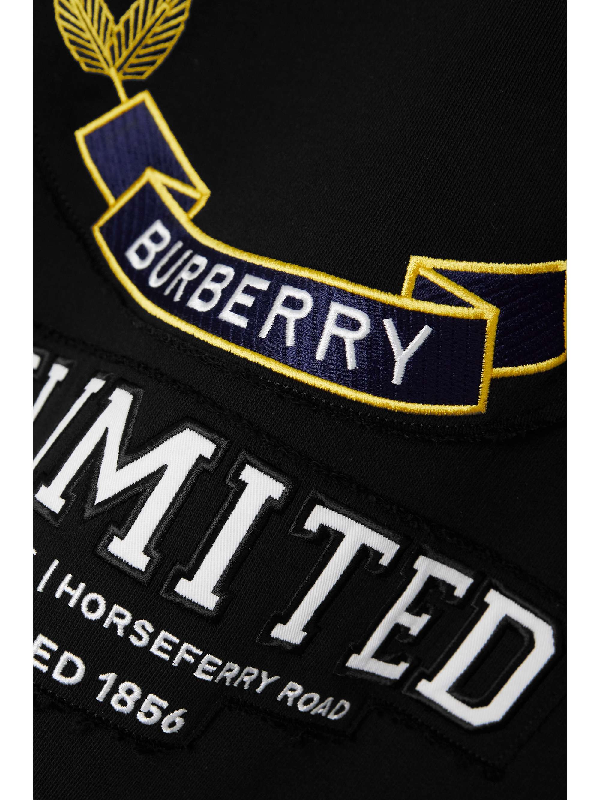 BURBERRY Oversized appliquéd cotton-jersey sweatshirt