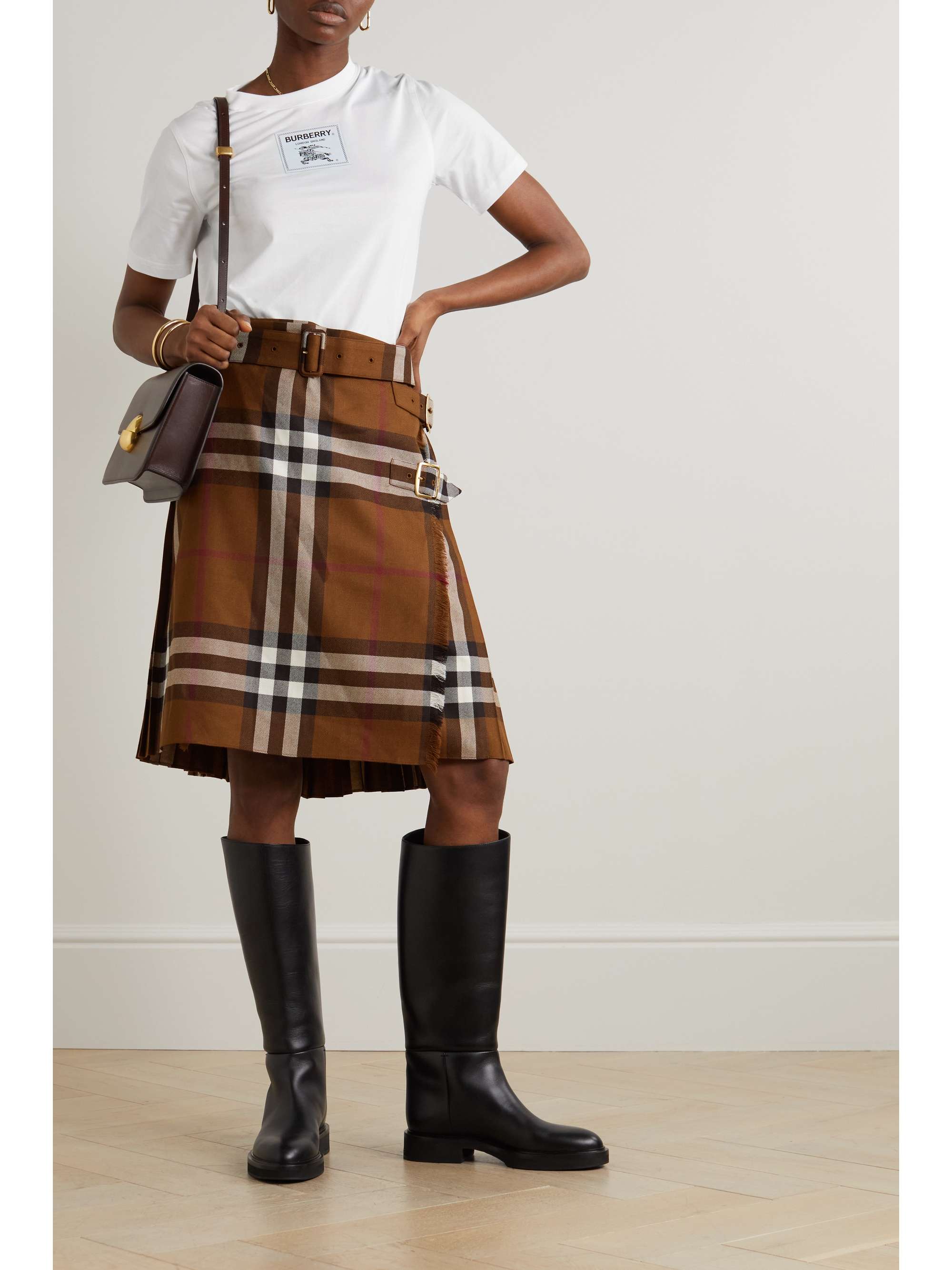 BURBERRY Appliquéd cotton-jersey T-shirt