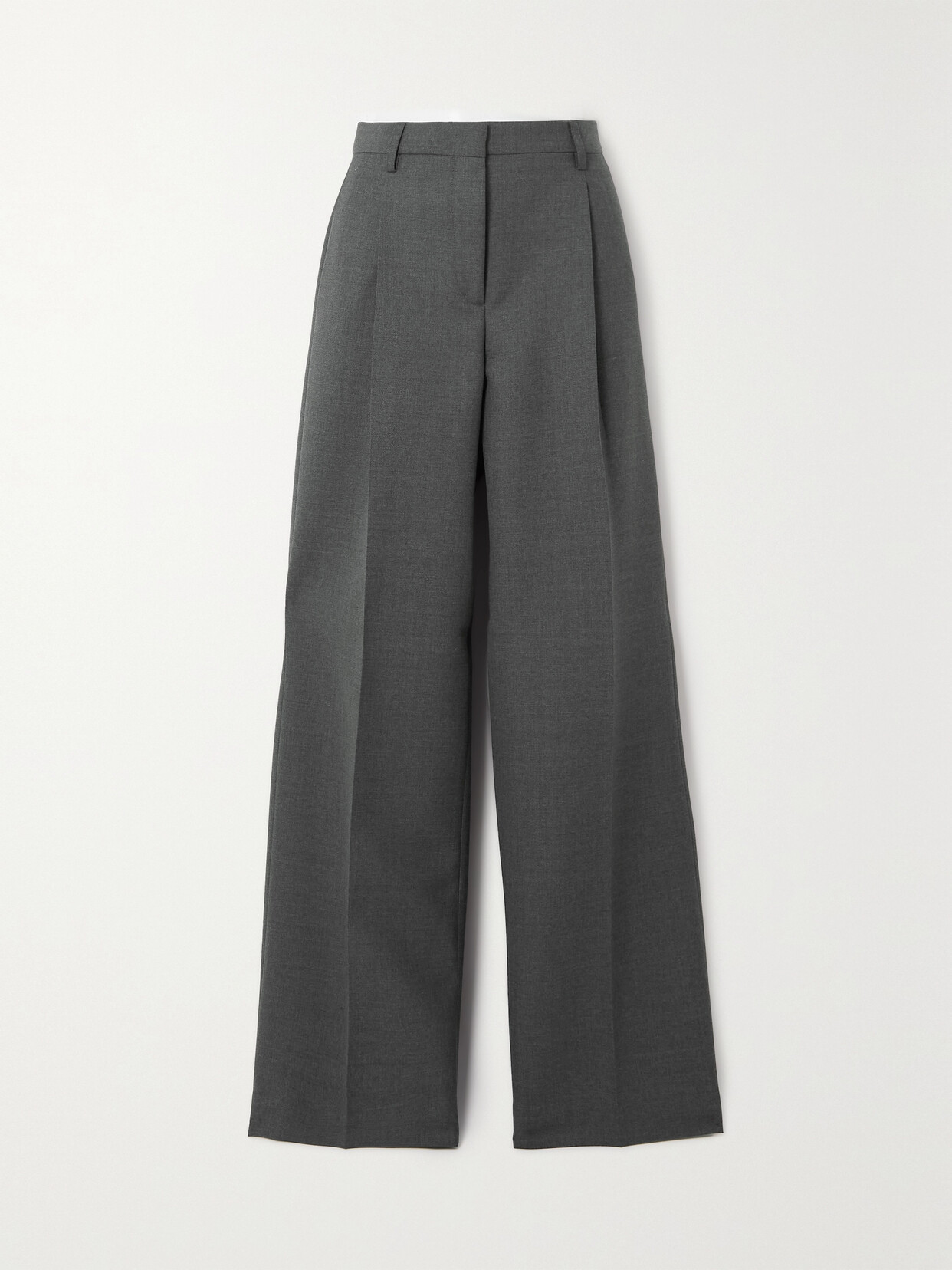 Burberry Anny Wool Wide-leg Trousers In Grey