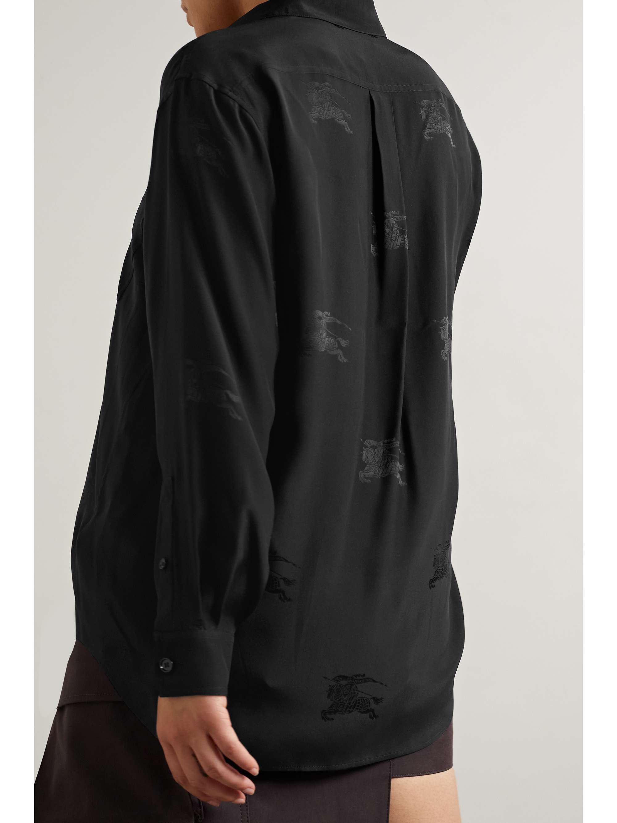 BURBERRY Silk-satin jacquard shirt