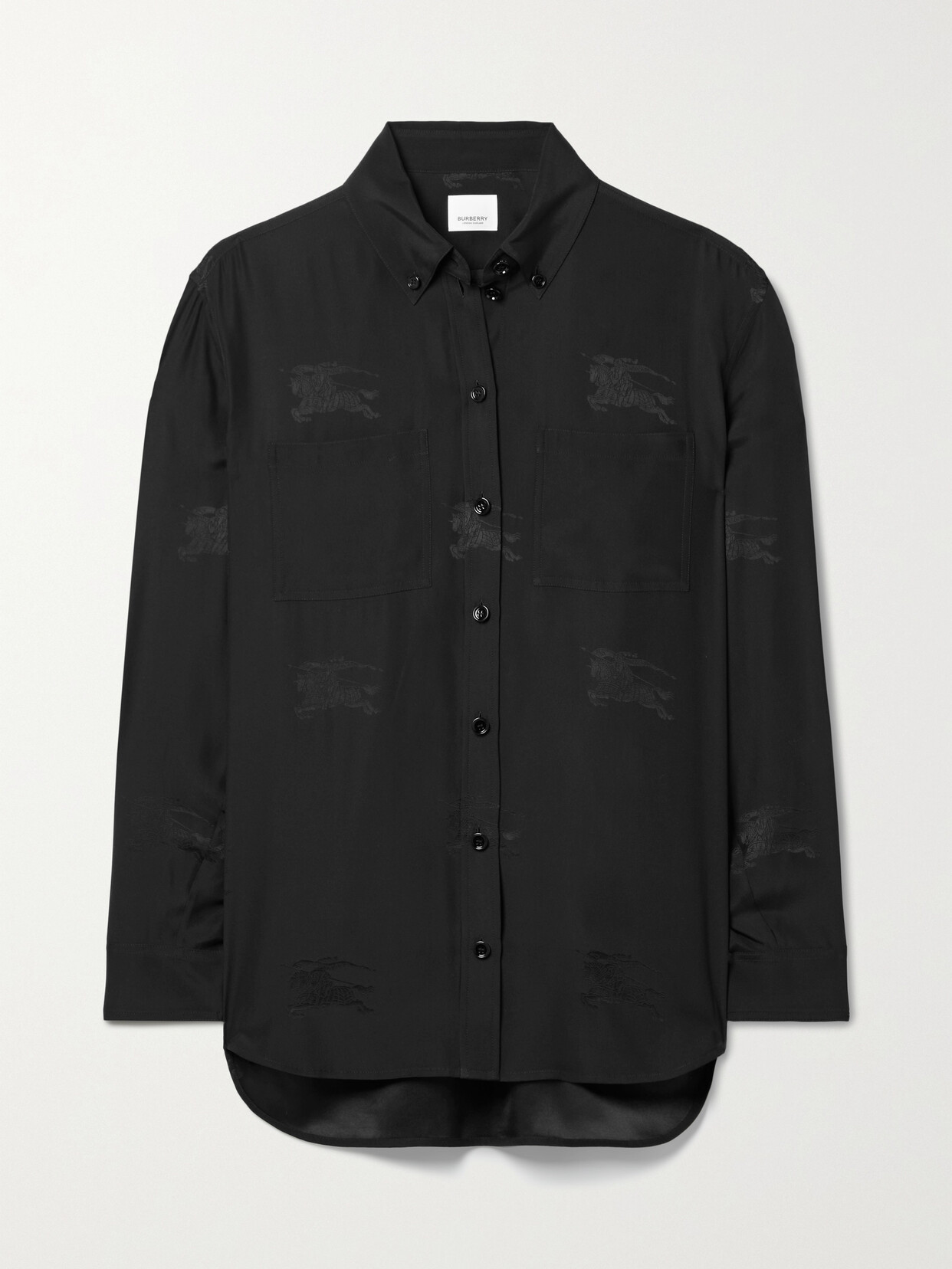 BURBERRY SILK-SATIN JACQUARD SHIRT