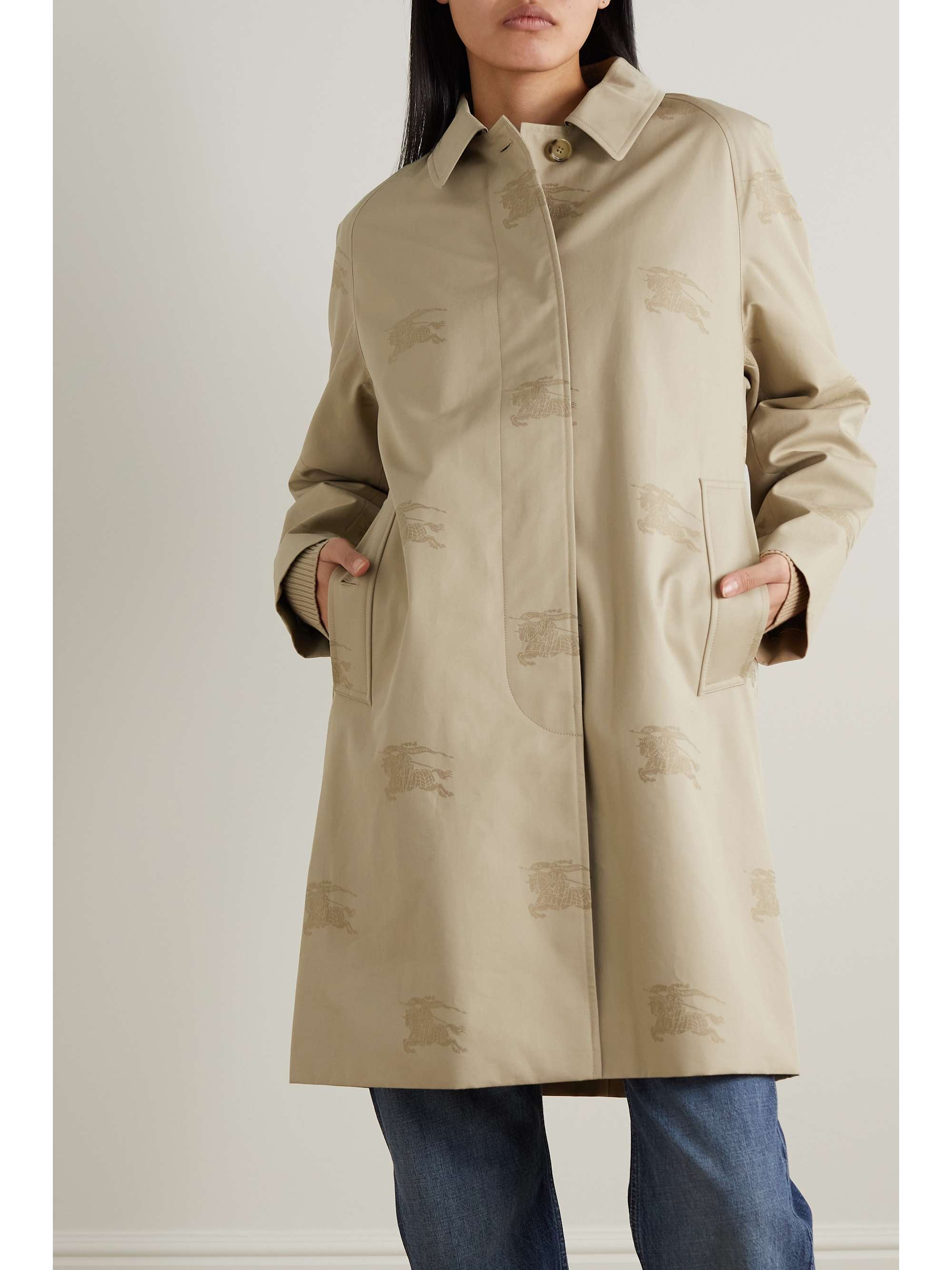 BURBERRY Cotton-garbadine jacquard trench coat