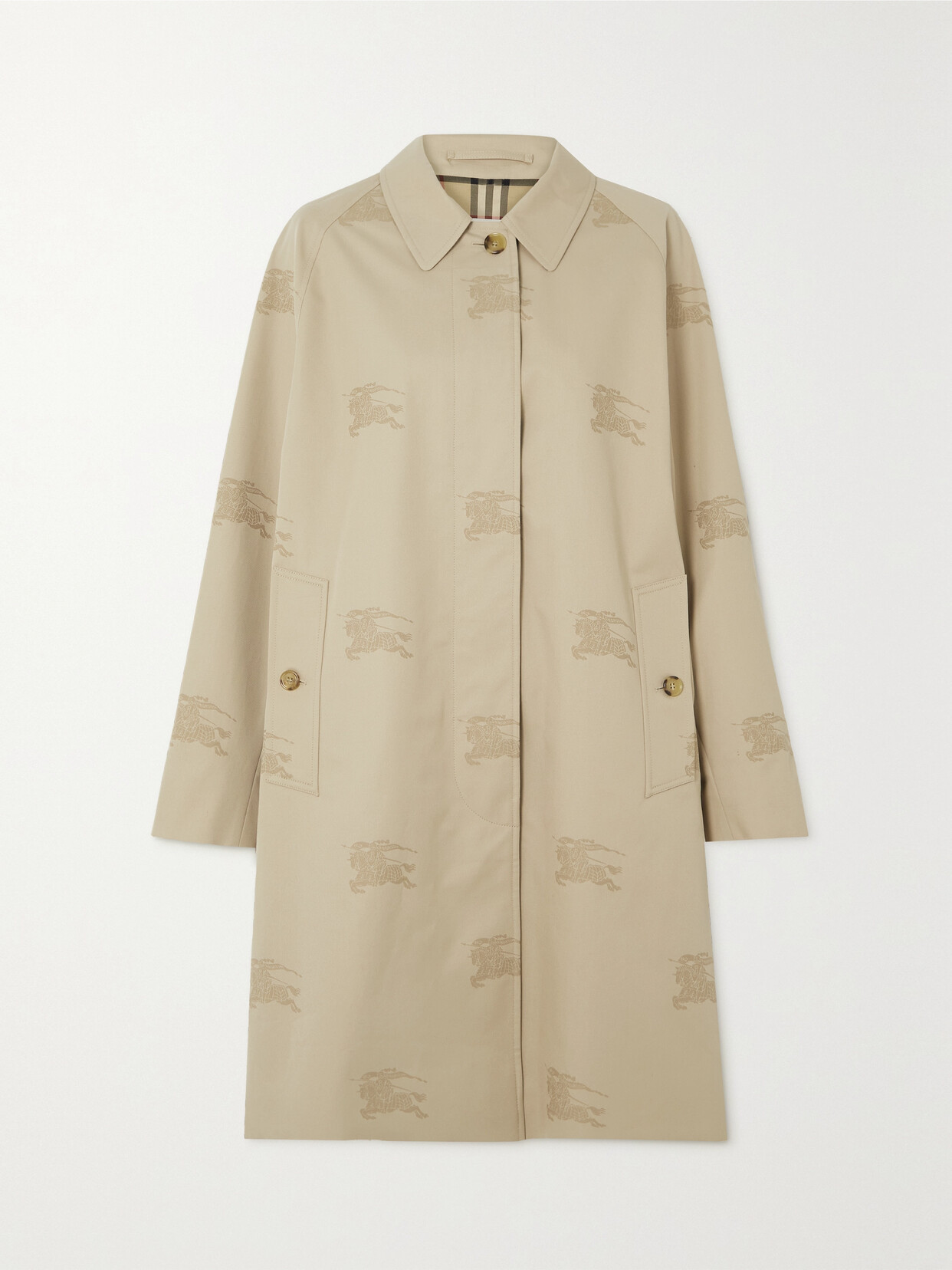 Burberry - Cotton-garbadine Jacquard Trench Coat - Neutrals