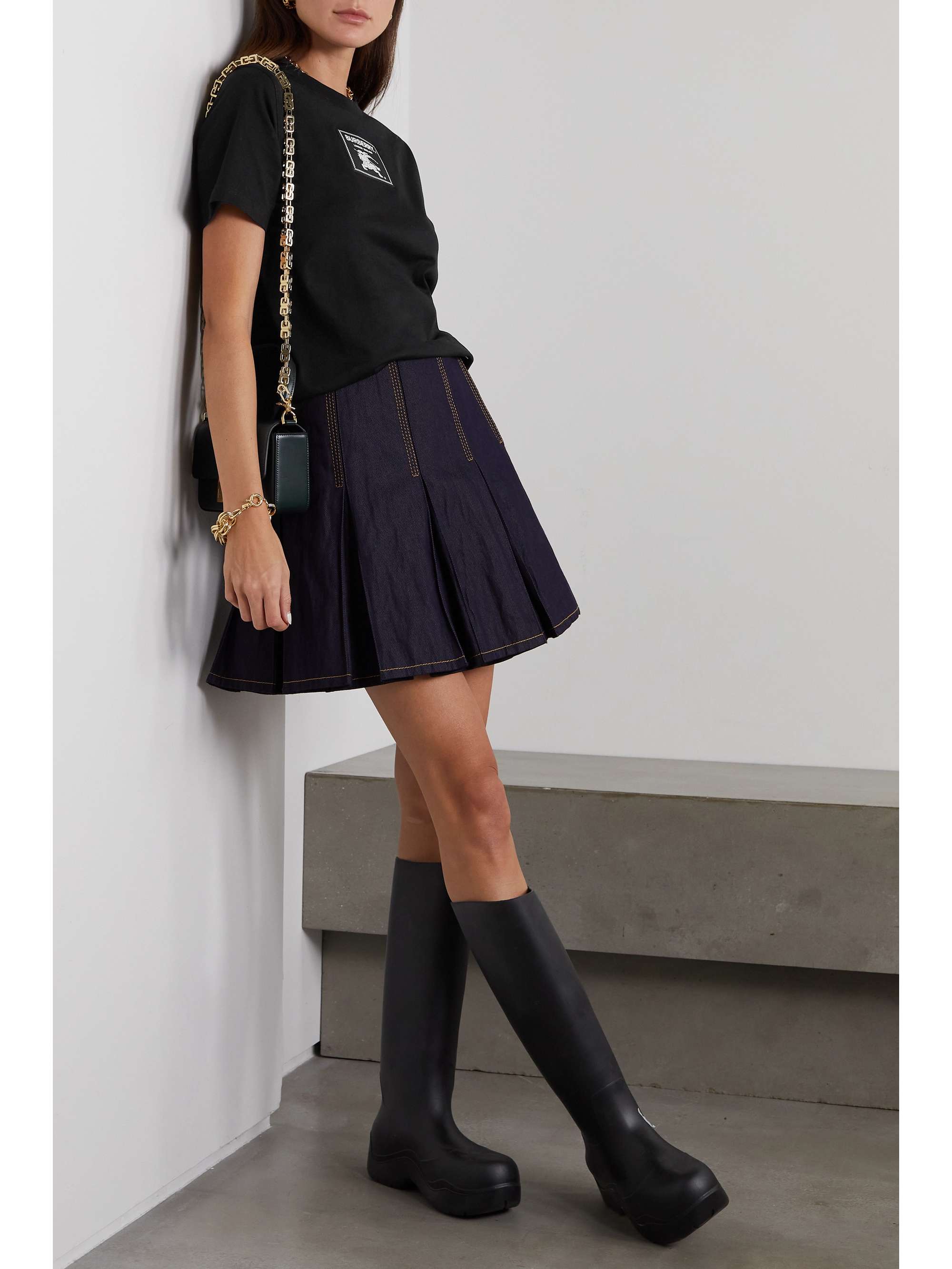 BURBERRY Appliquéd cotton-jersey T-shirt