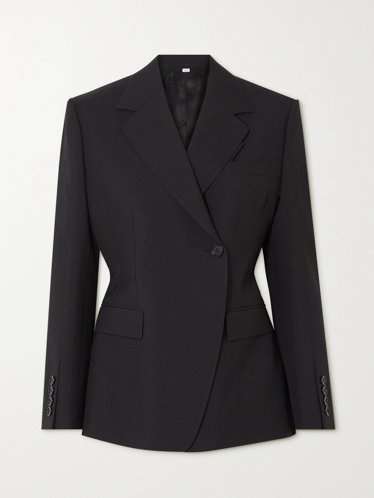 Shop Burberry Wool-twill Blazer In Black