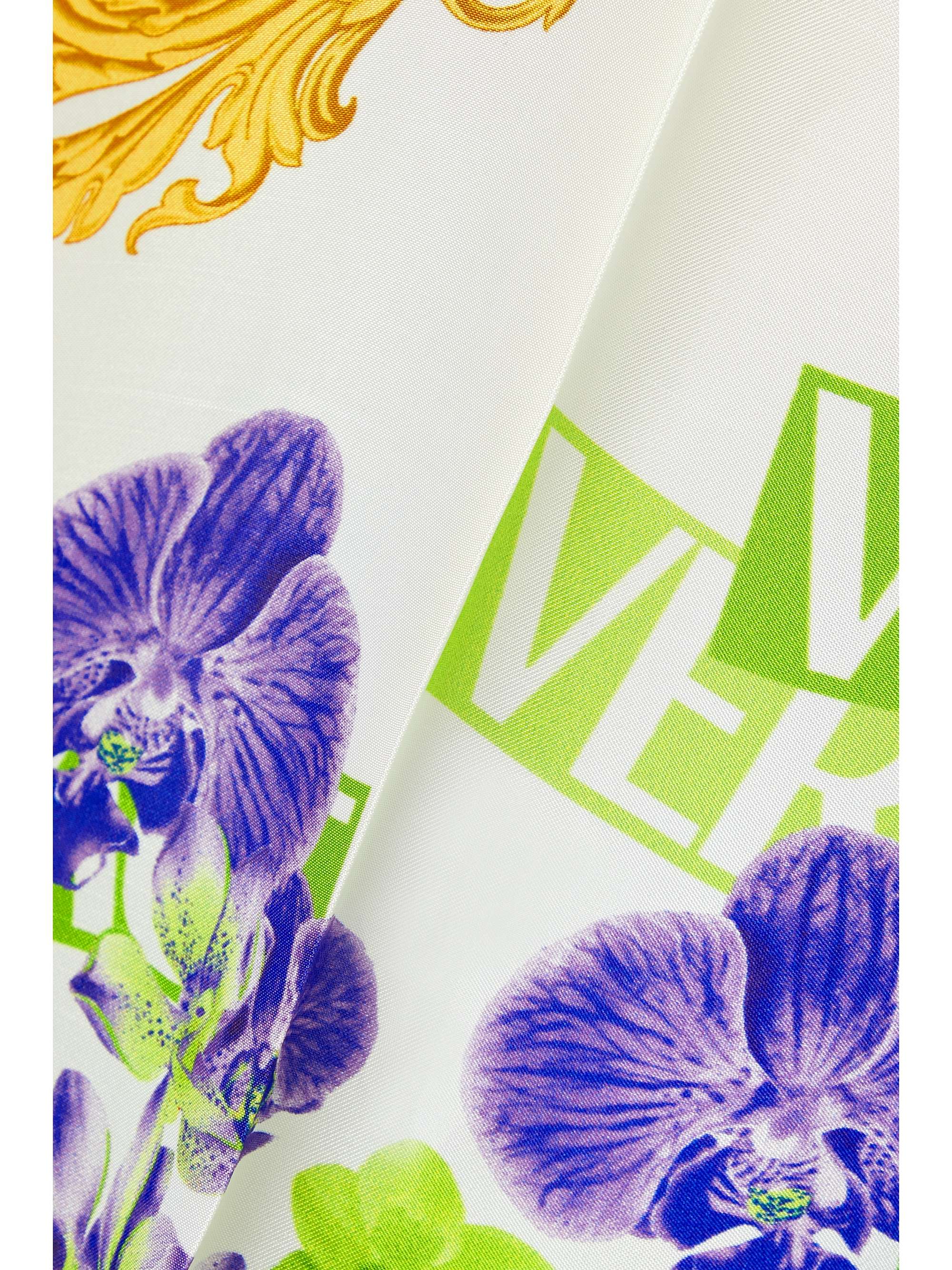 VERSACE Printed straight-leg satin pants
