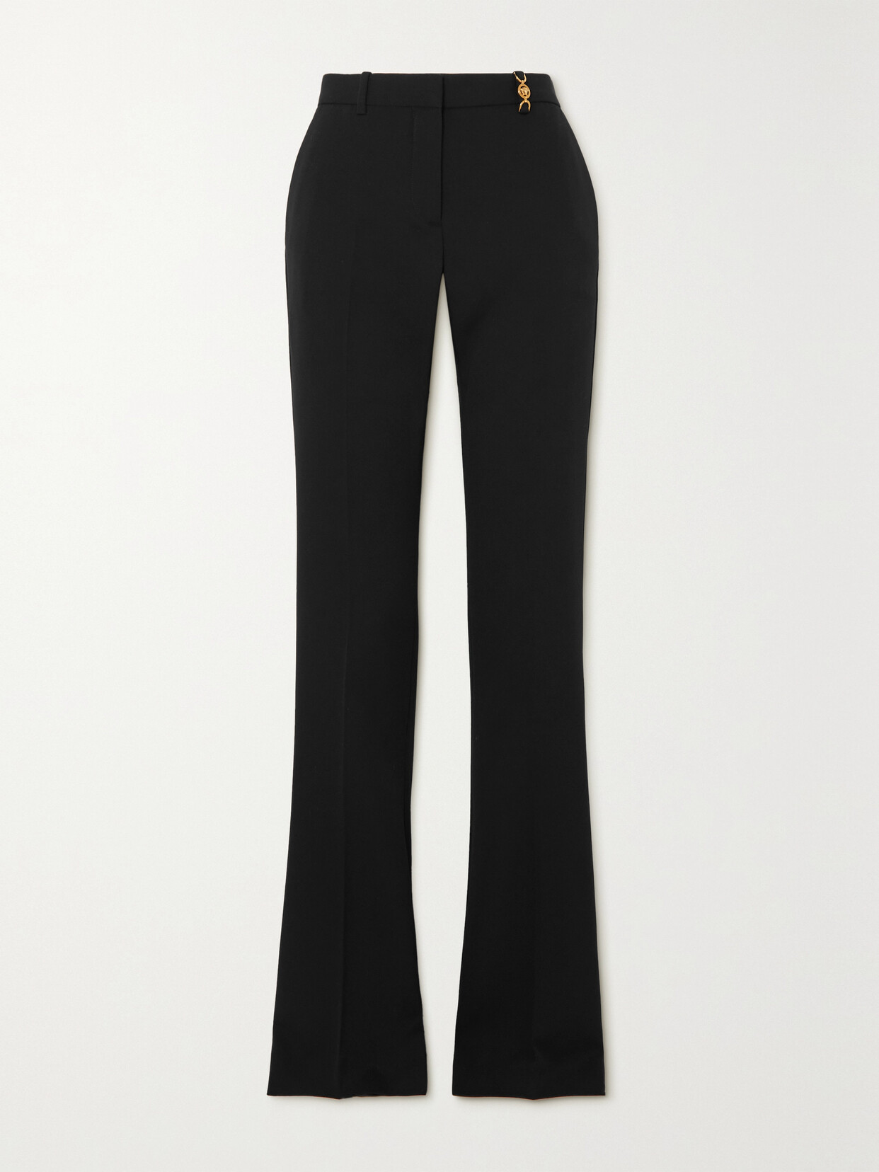 Versace - Embellished Stretch-wool Flared Pants - Black