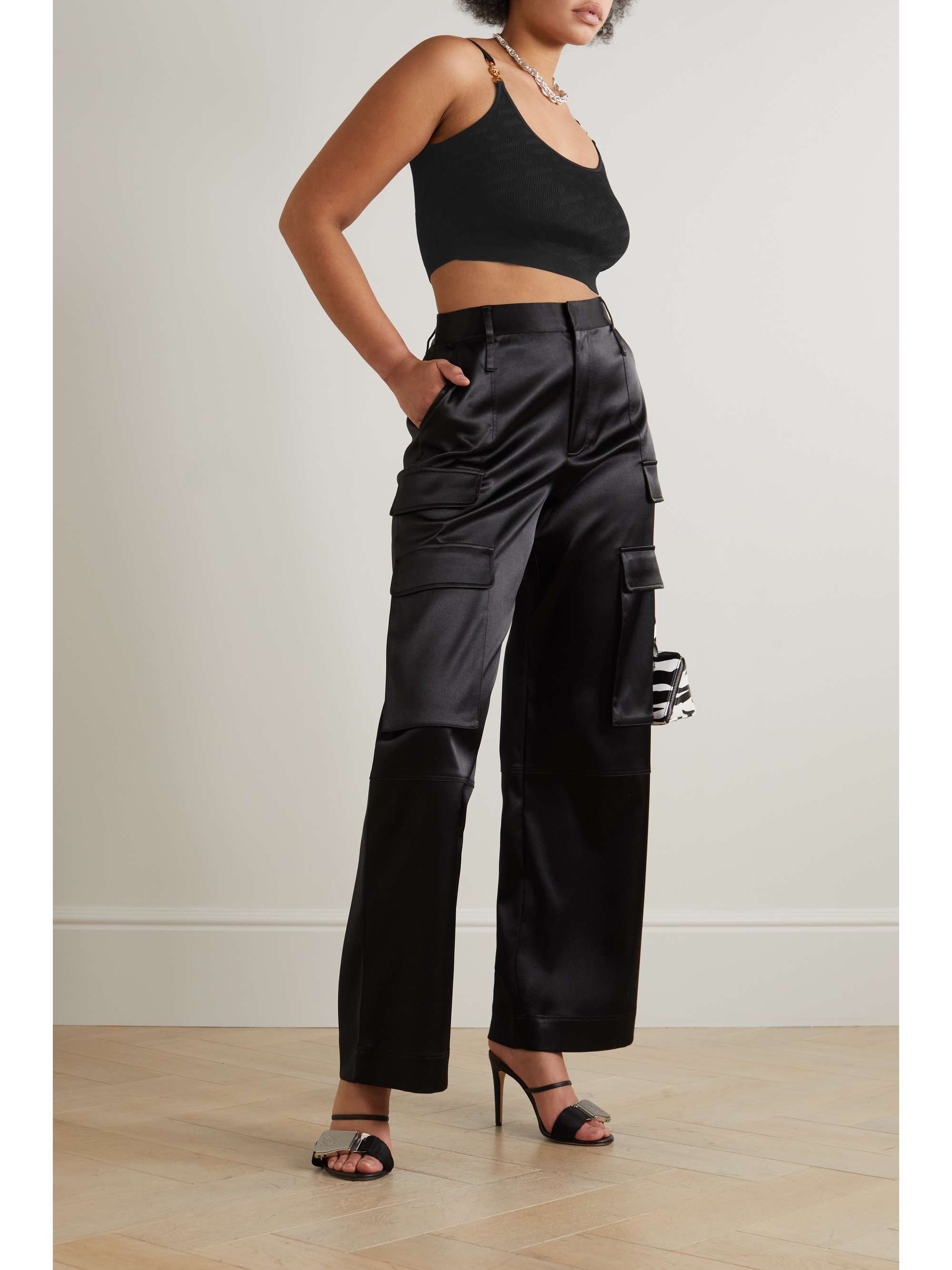 Versace La Greca Medusa Knitted Cropped Top