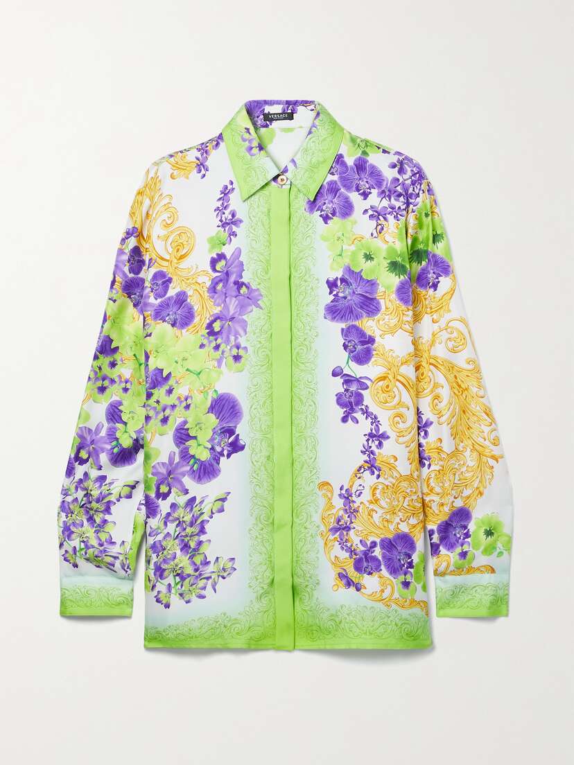 Versace Printed Silk-twill Shirt