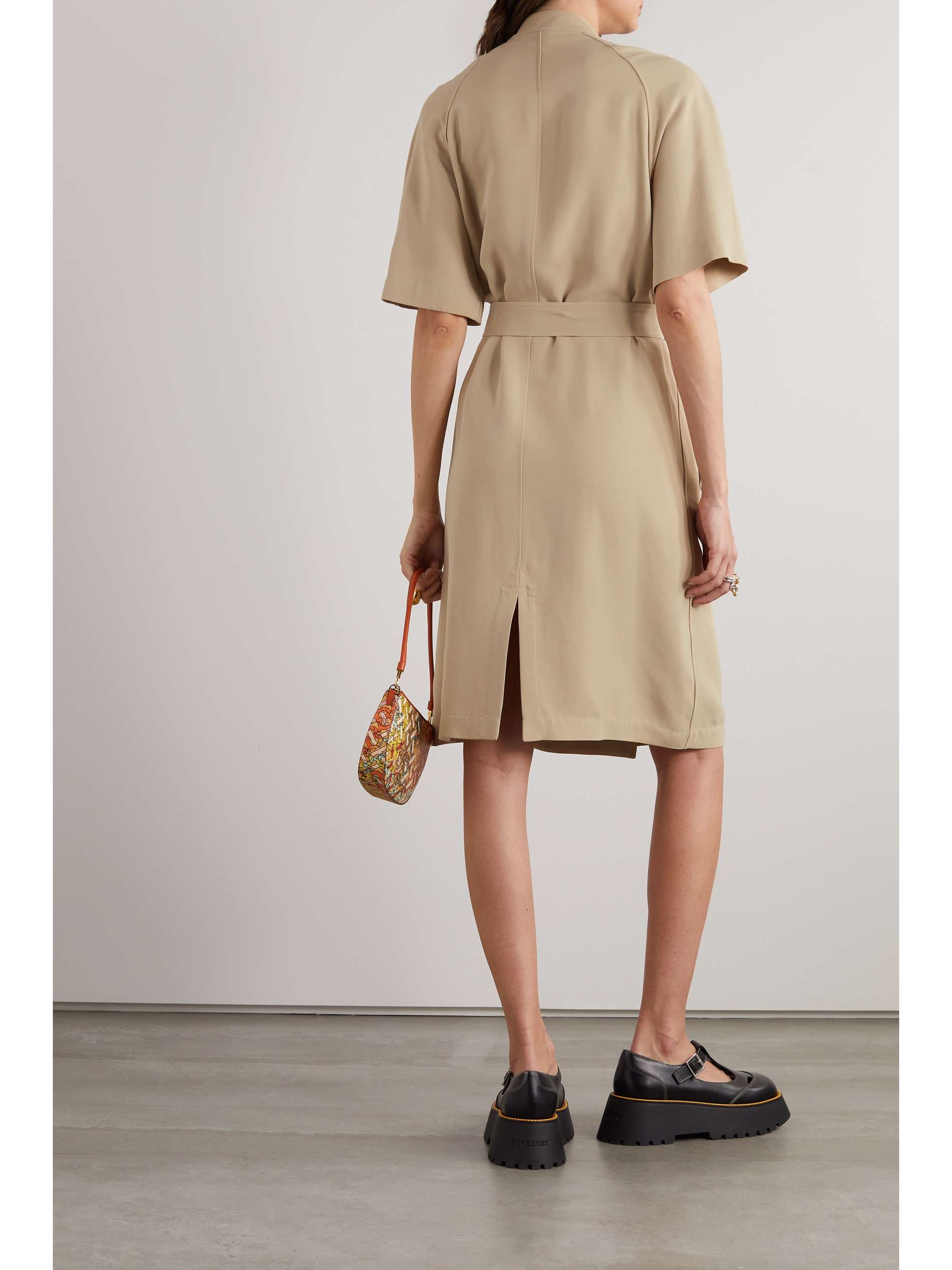 BURBERRY Kristin belted double-breasted gabardine dress