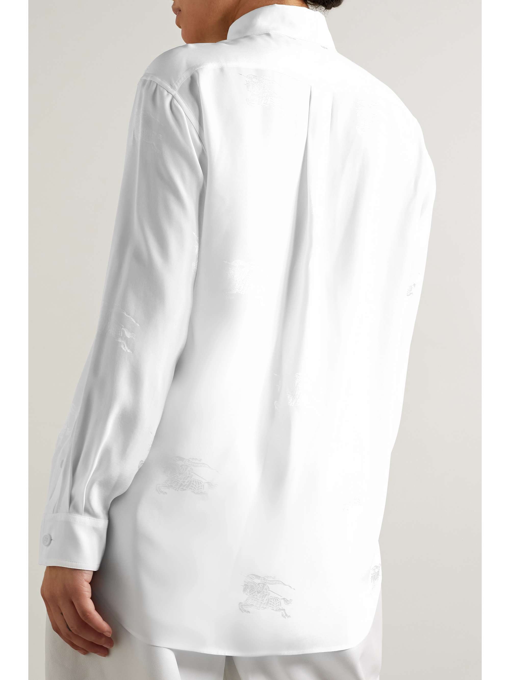 BURBERRY Silk-satin jacquard shirt