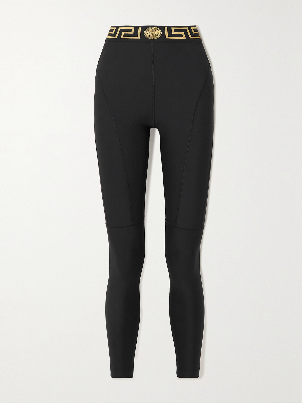 Versace - Paneled Stretch-jersey Leggings - Black