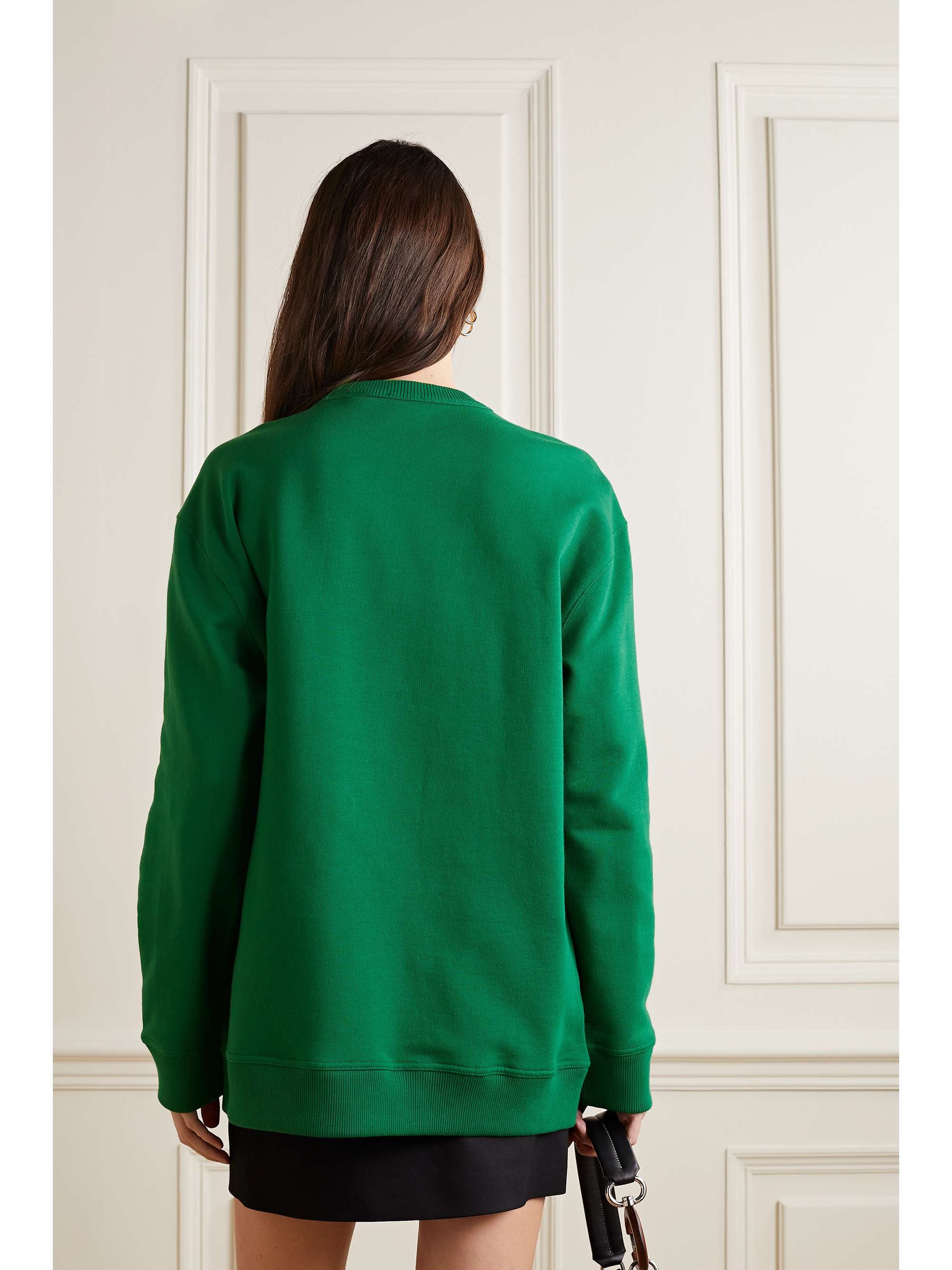 BURBERRY Oversized appliquéd cotton-jersey sweatshirt