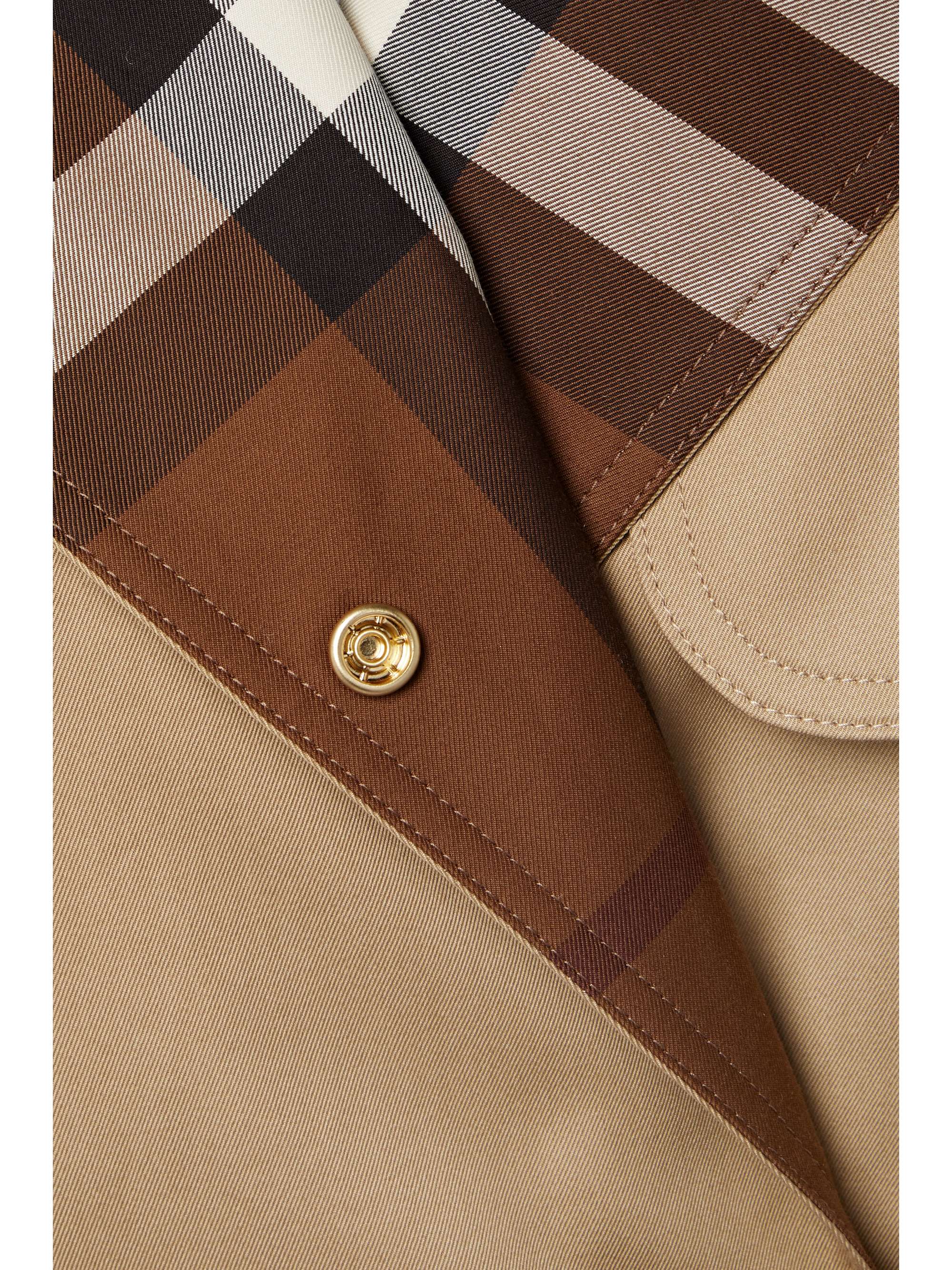 BURBERRY Belted checked cotton-gabardine trench coat