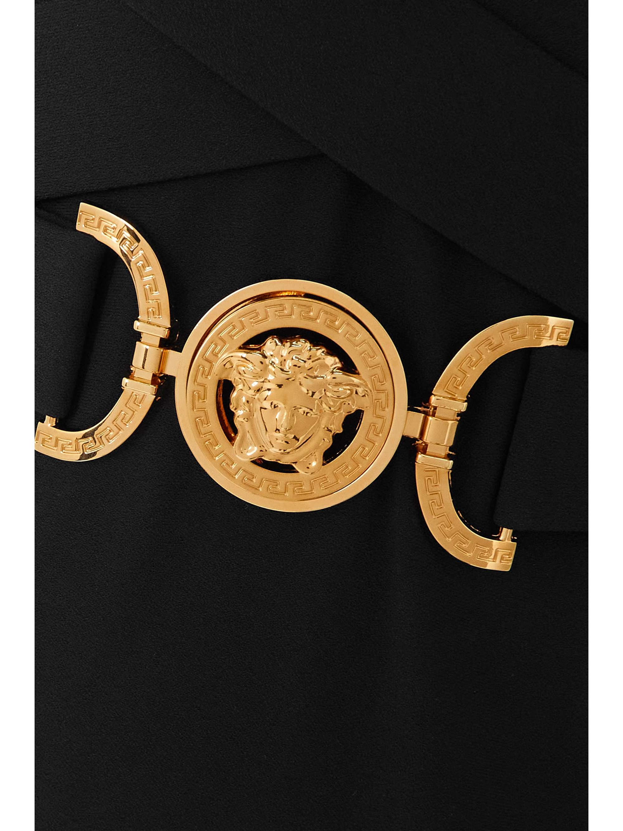 VERSACE Belted crepe midi dress