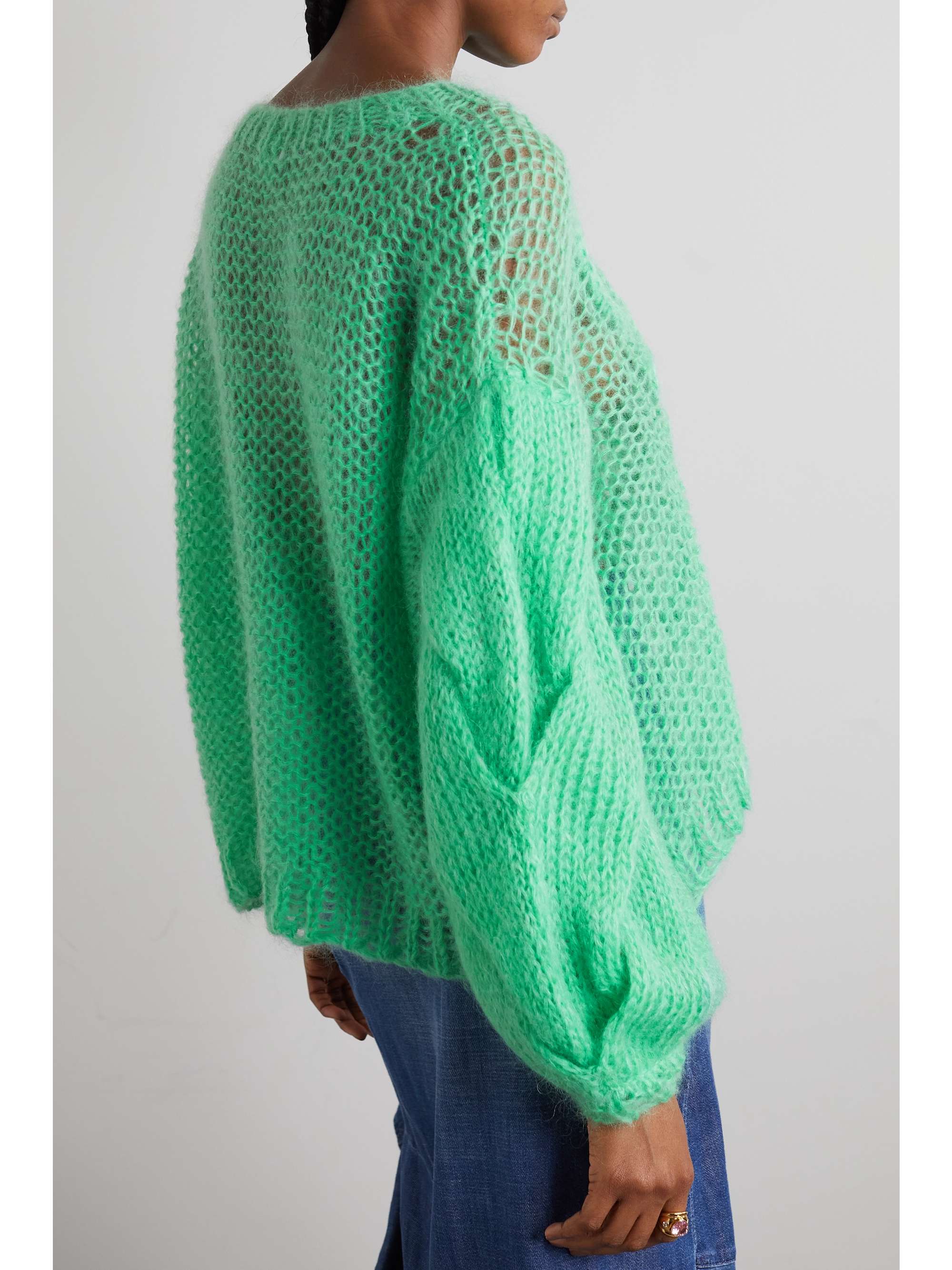 LOEWE Anagram oversized open-knit mohair-blend sweater