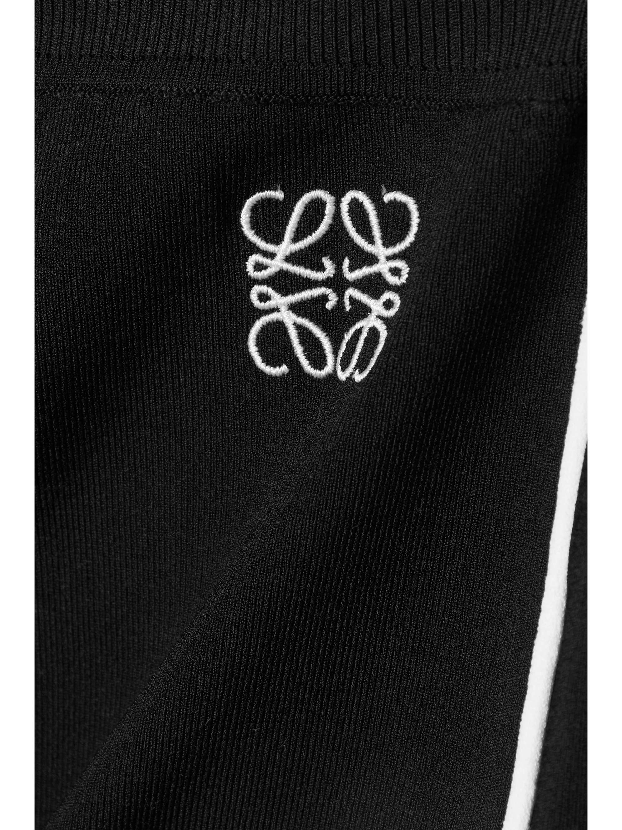 LOEWE Striped embroidered stretch-knit biker shorts