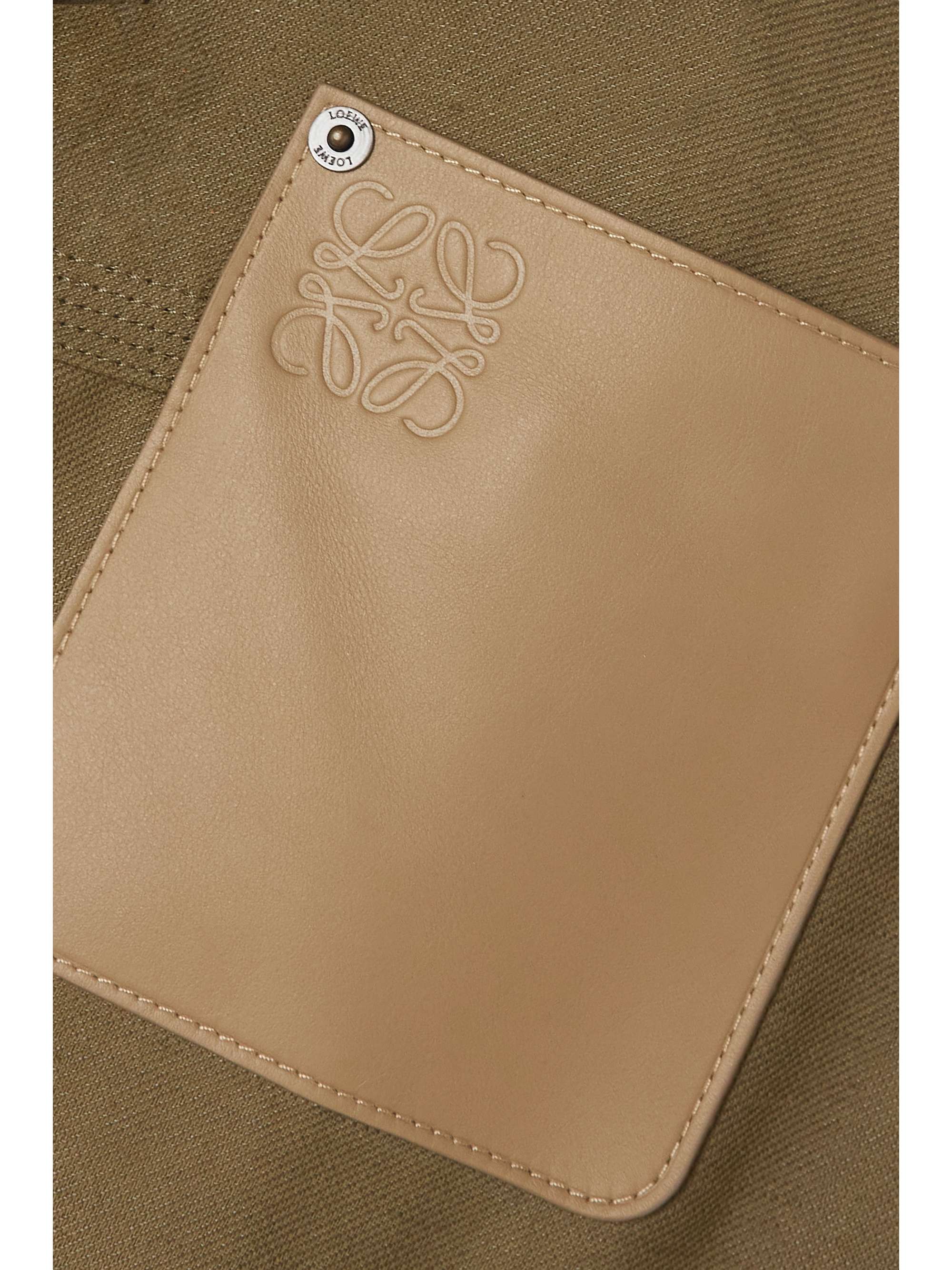 LOEWE Leather-trimmed linen-blend twill jacket