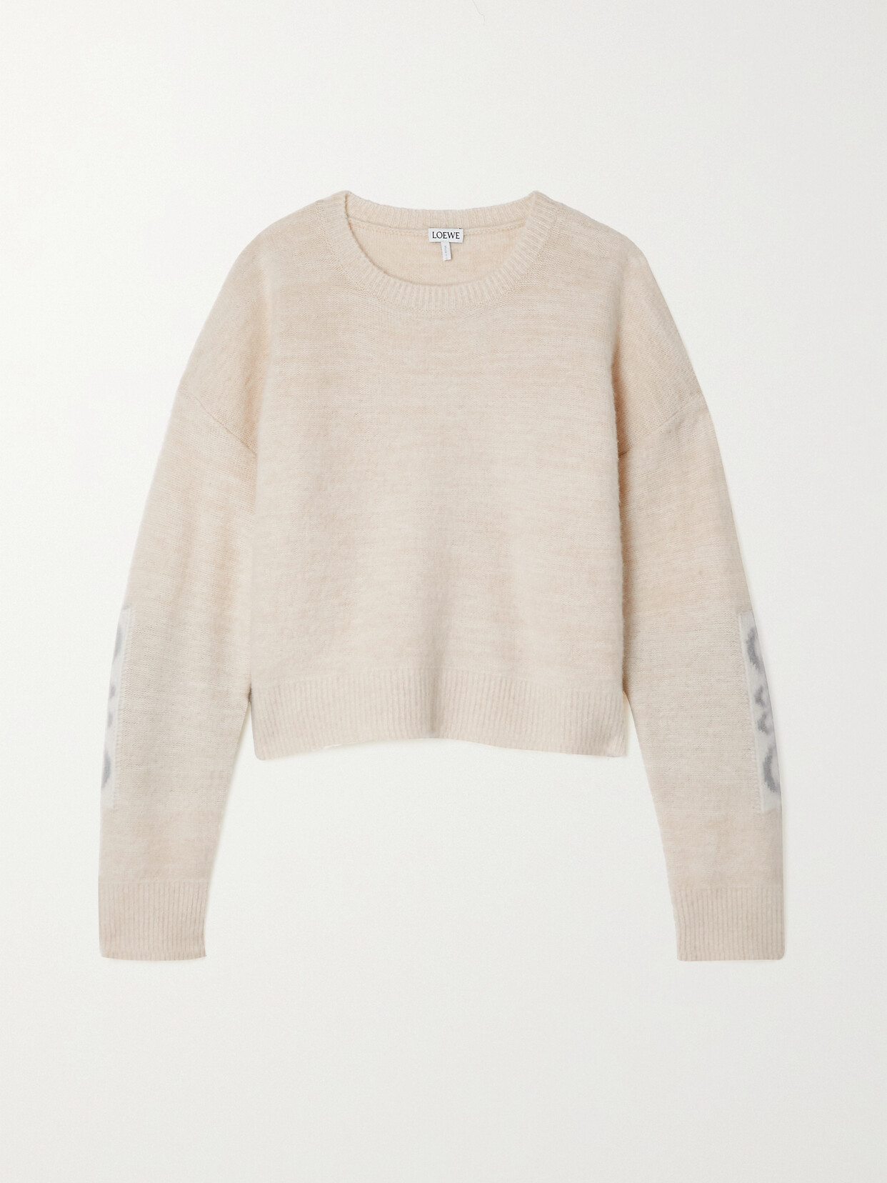 Loewe - Anagram Cropped Brushed Wool Sweater - White