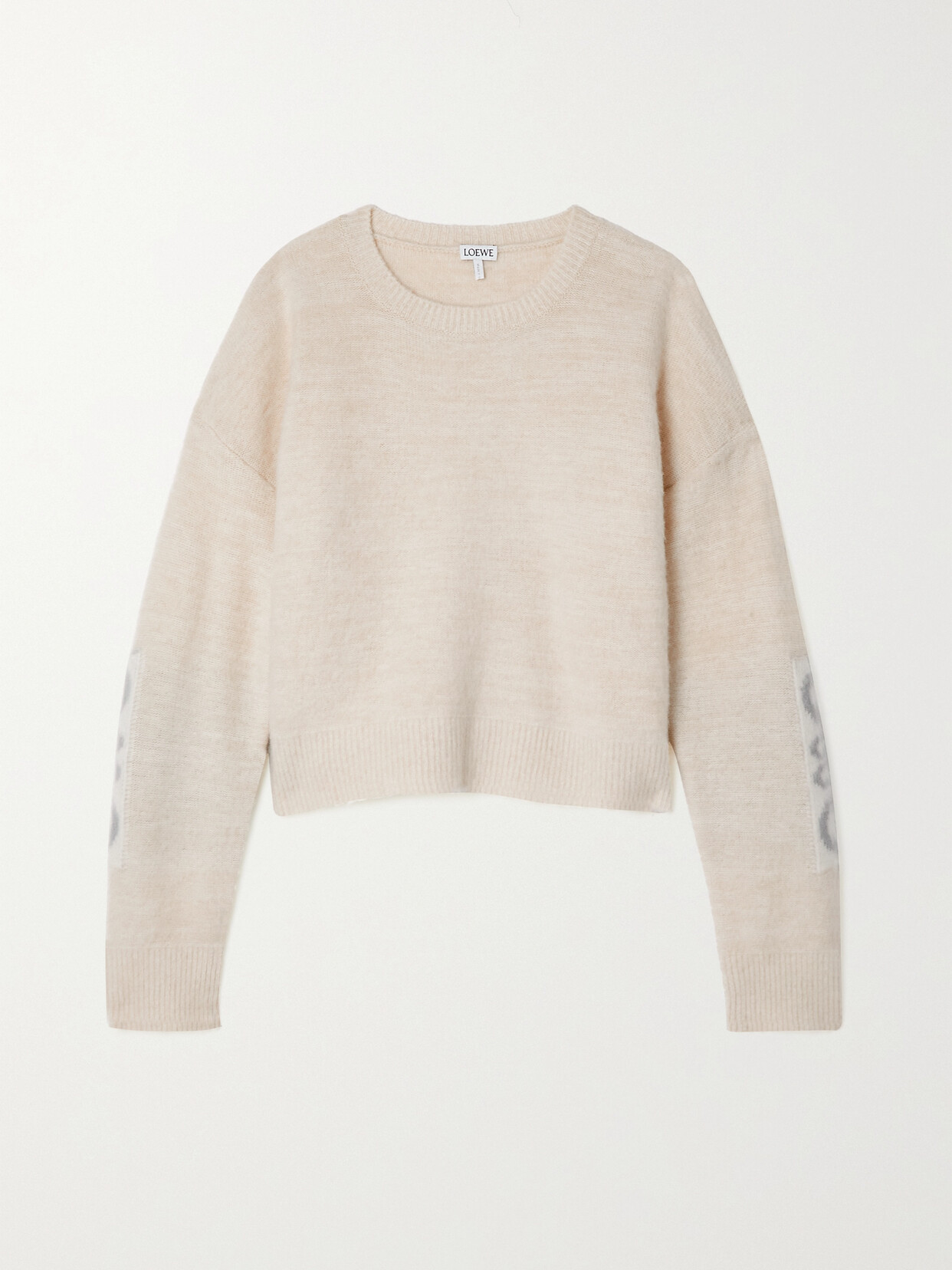 Loewe - Anagram Cropped Brushed Wool Sweater - White