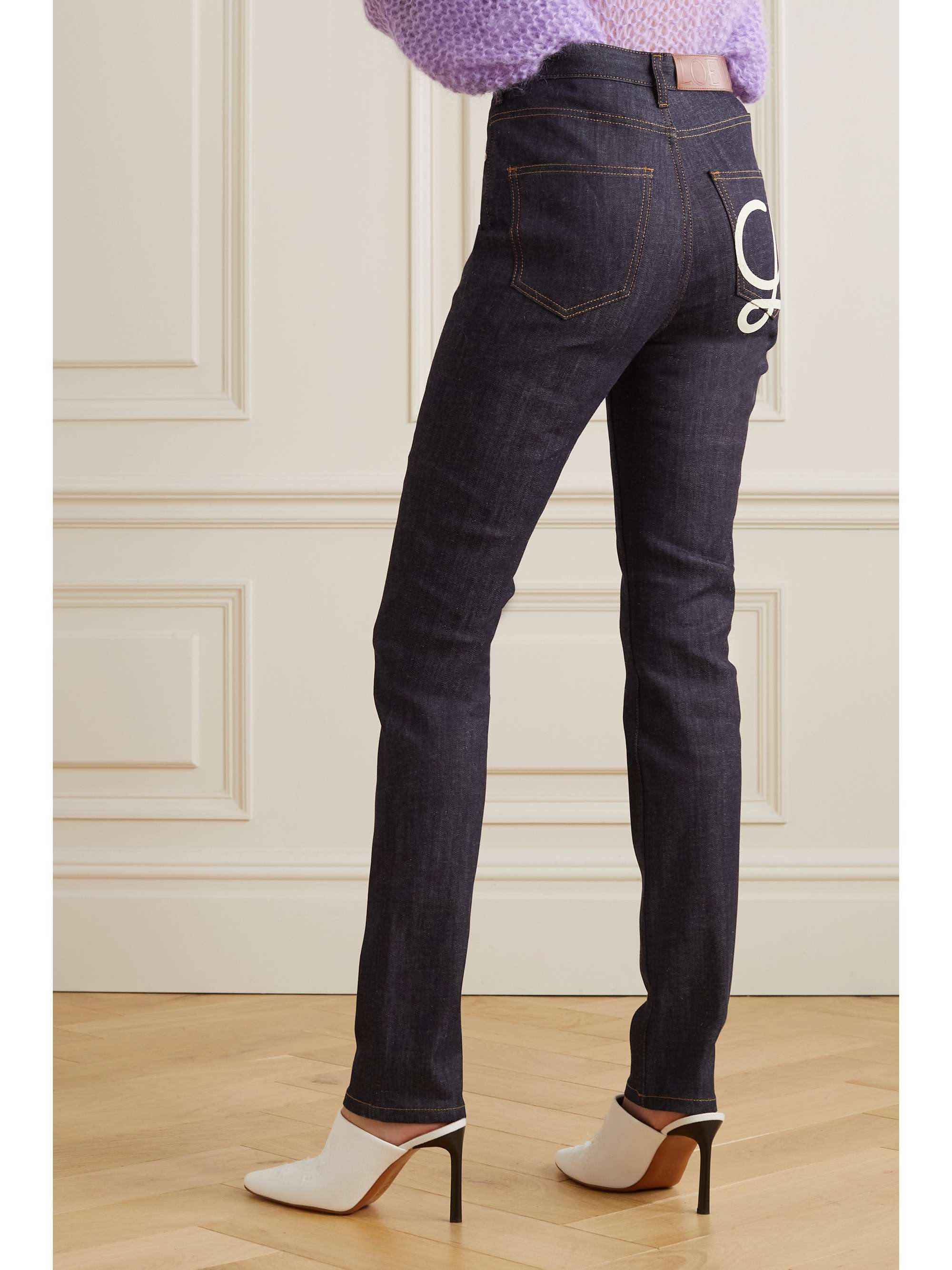 LOEWE Logo-print high-rise slim-leg jeans
