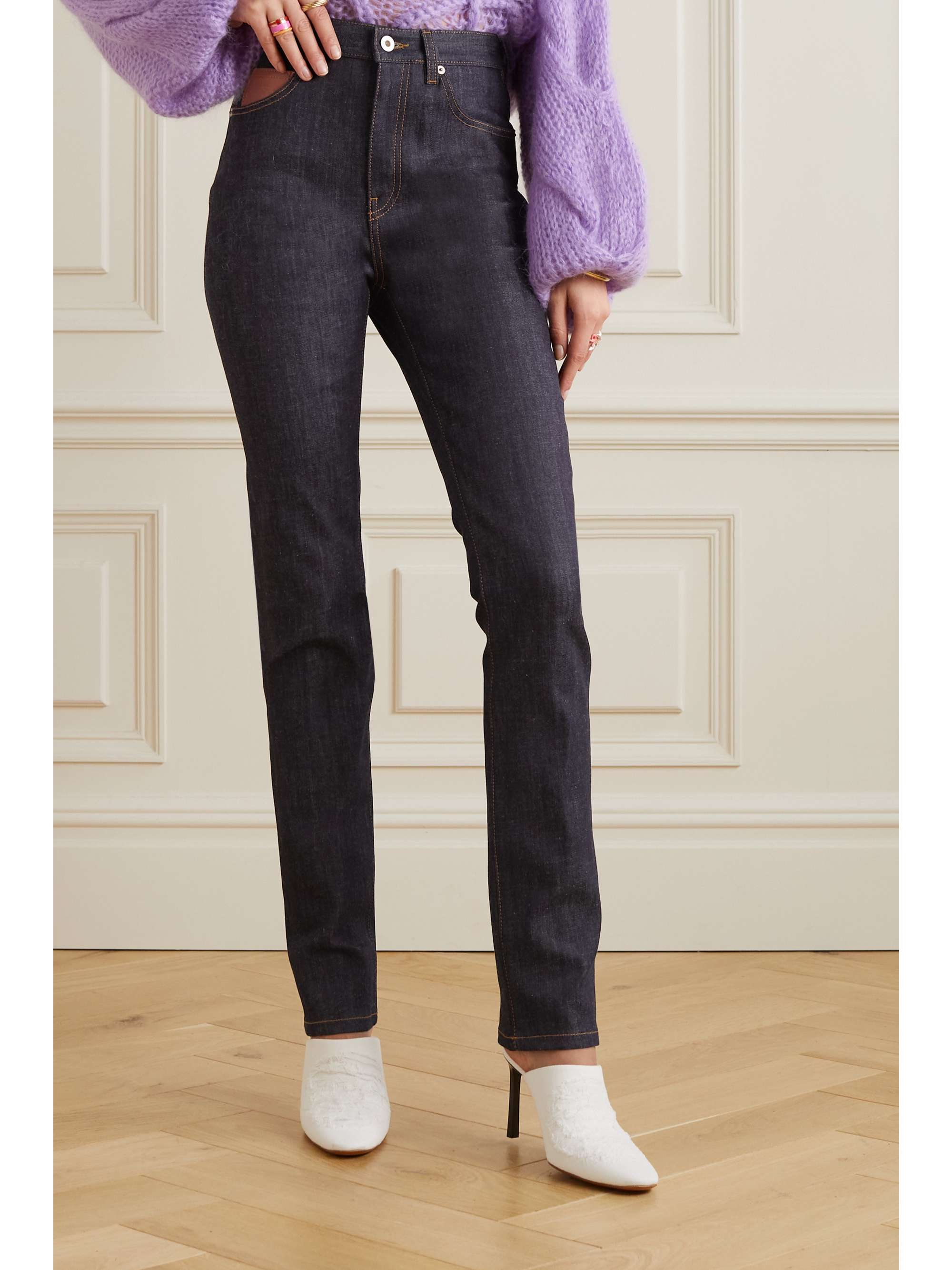 LOEWE Logo-print high-rise slim-leg jeans