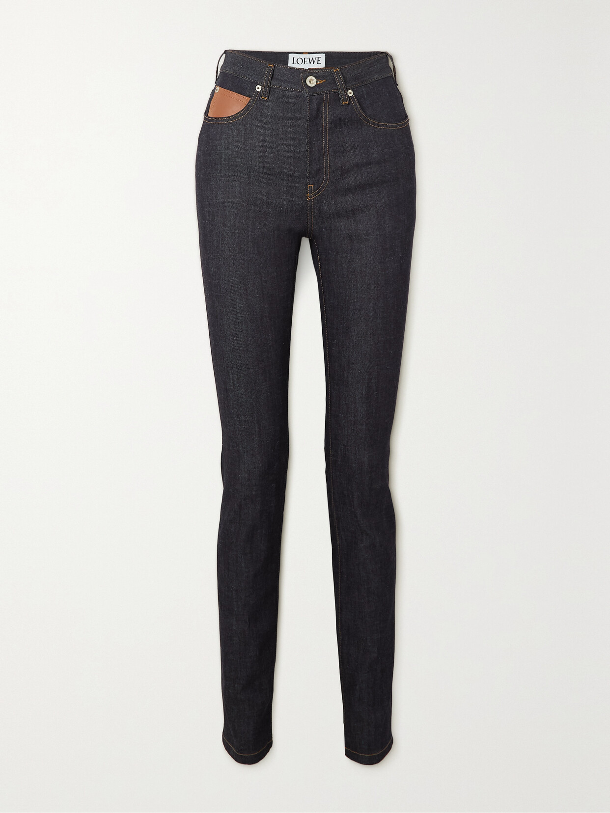 Loewe - Logo-print High-rise Slim-leg Jeans - Blue