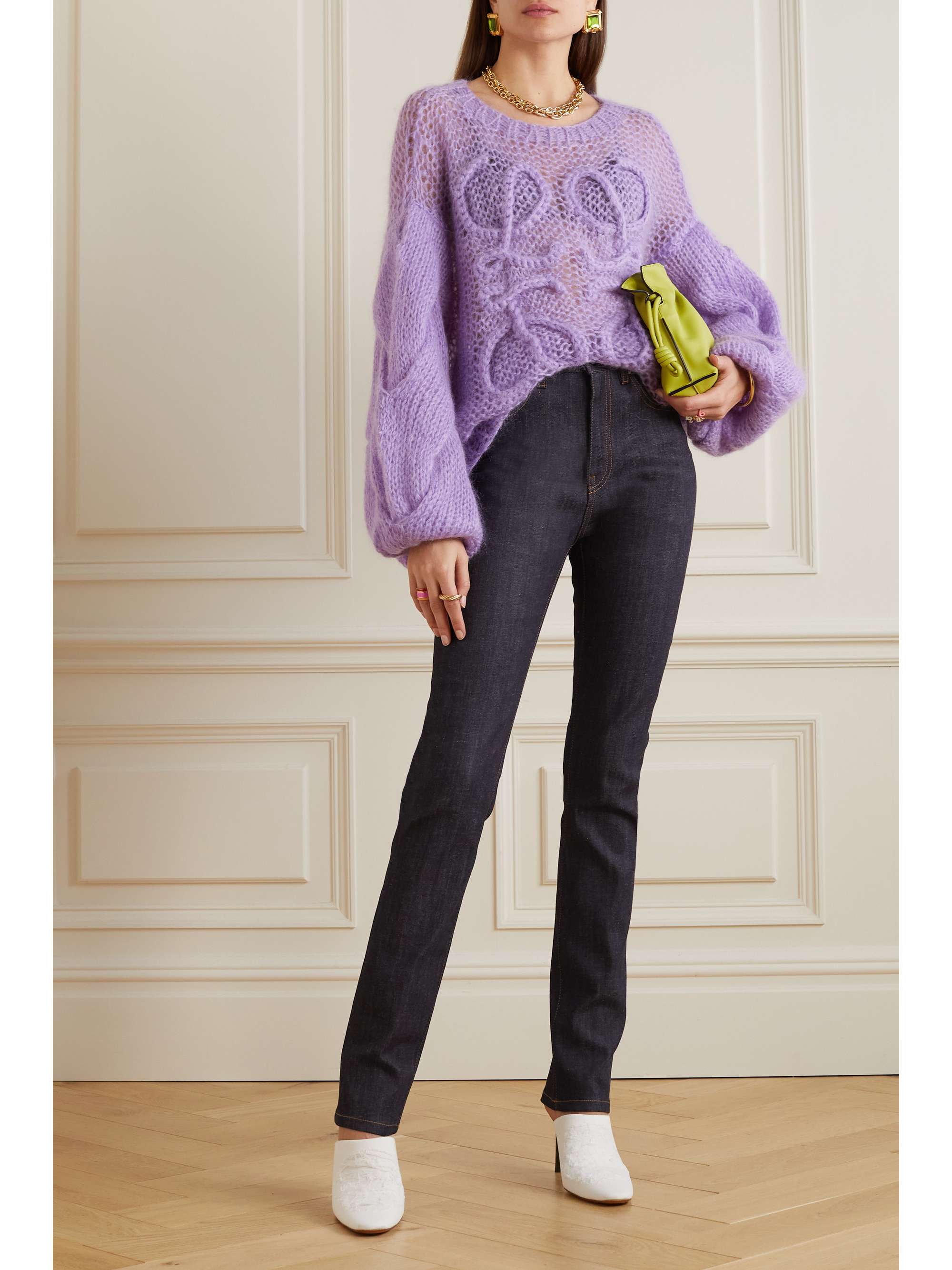 LOEWE Logo-print high-rise slim-leg jeans