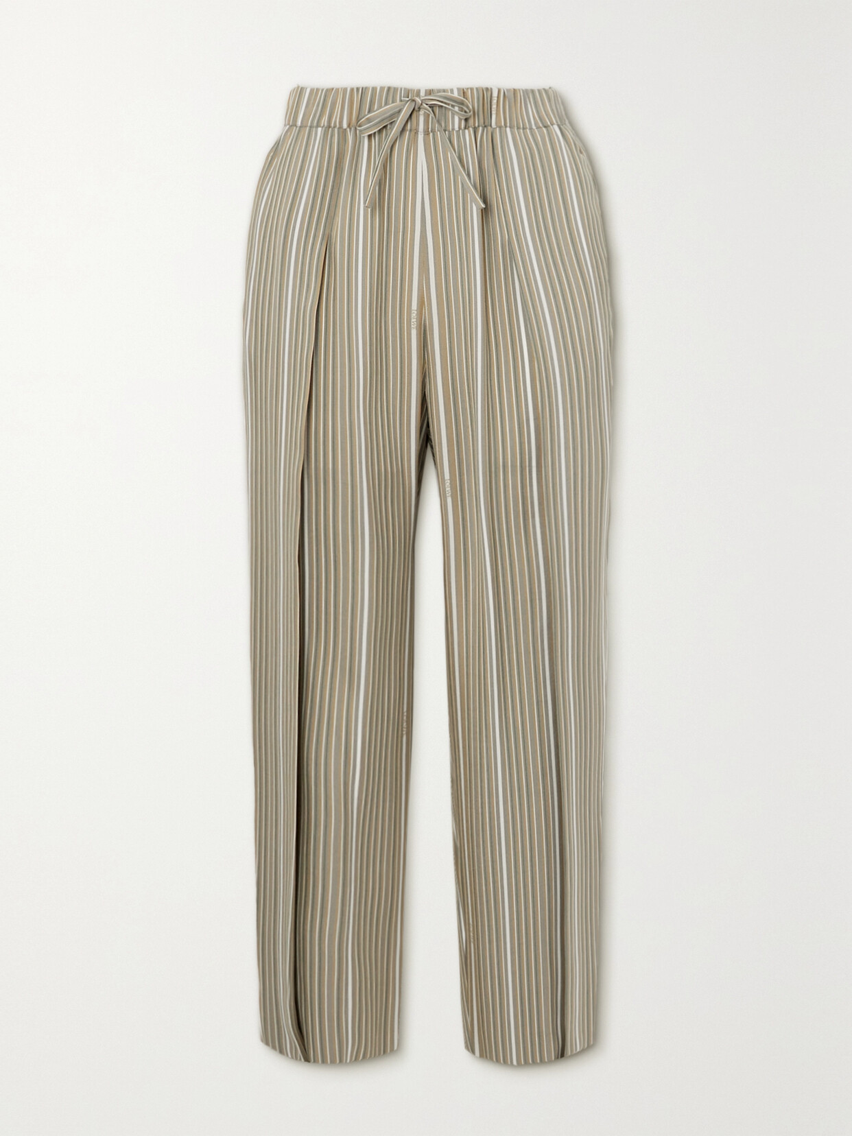 Loewe Striped Silk Tapered Pants - Green