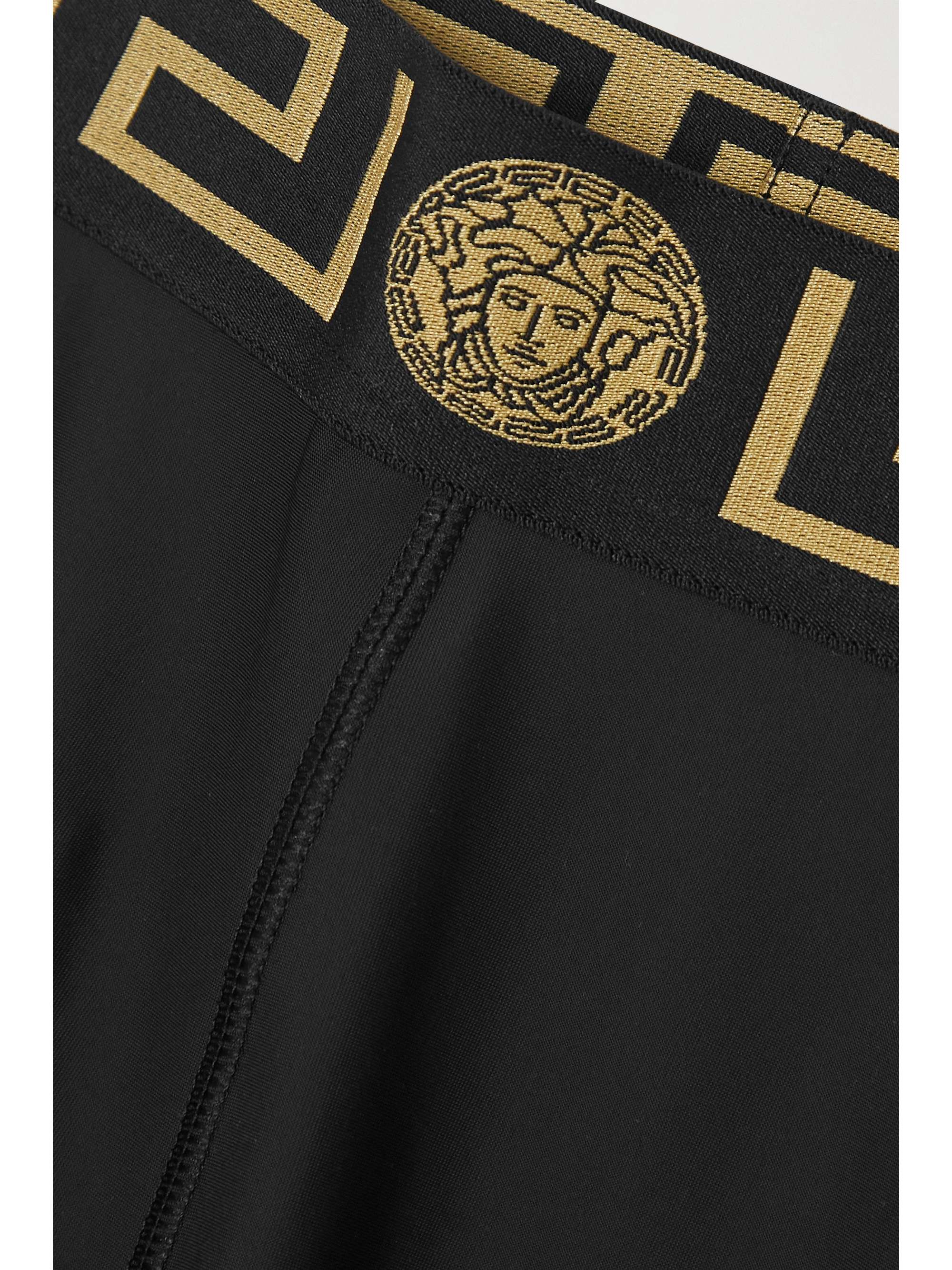 VERSACE Jacquard-trimmed stretch-jersey biker shorts | NET-A-PORTER