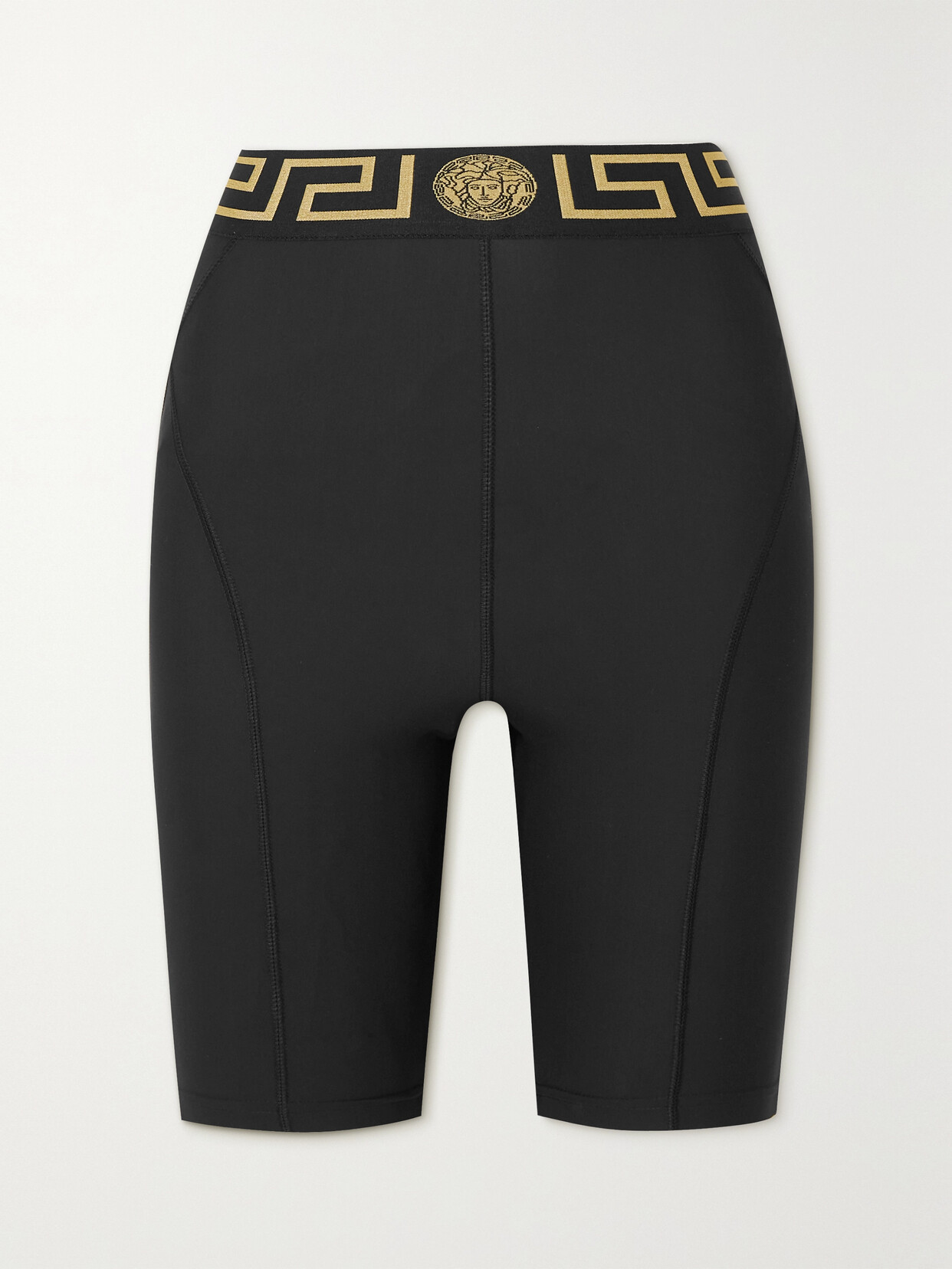 Versace - Jacquard-trimmed Stretch-jersey Biker Shorts - Black