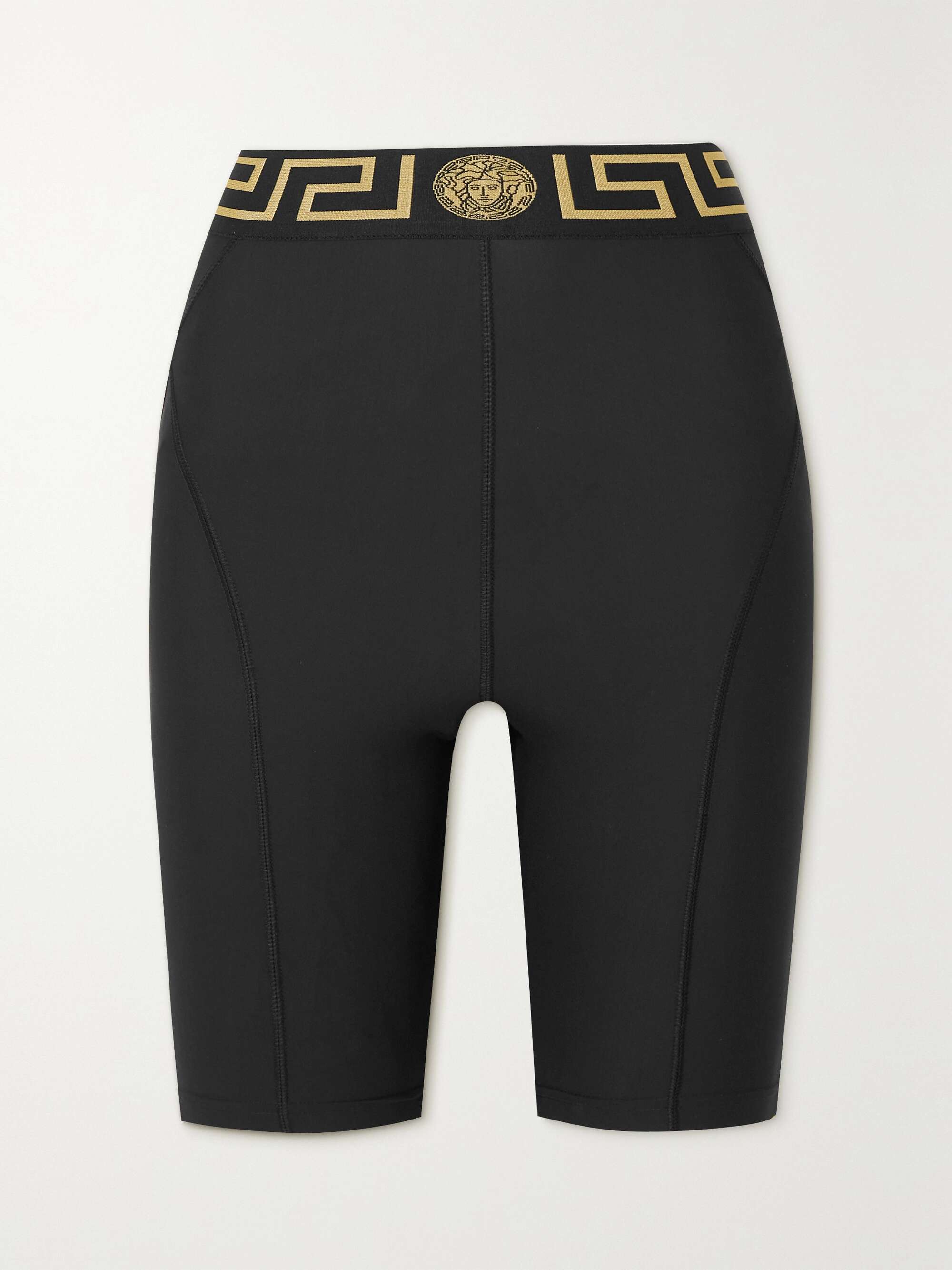 VERSACE Jacquard-trimmed stretch-jersey biker shorts | NET-A-PORTER