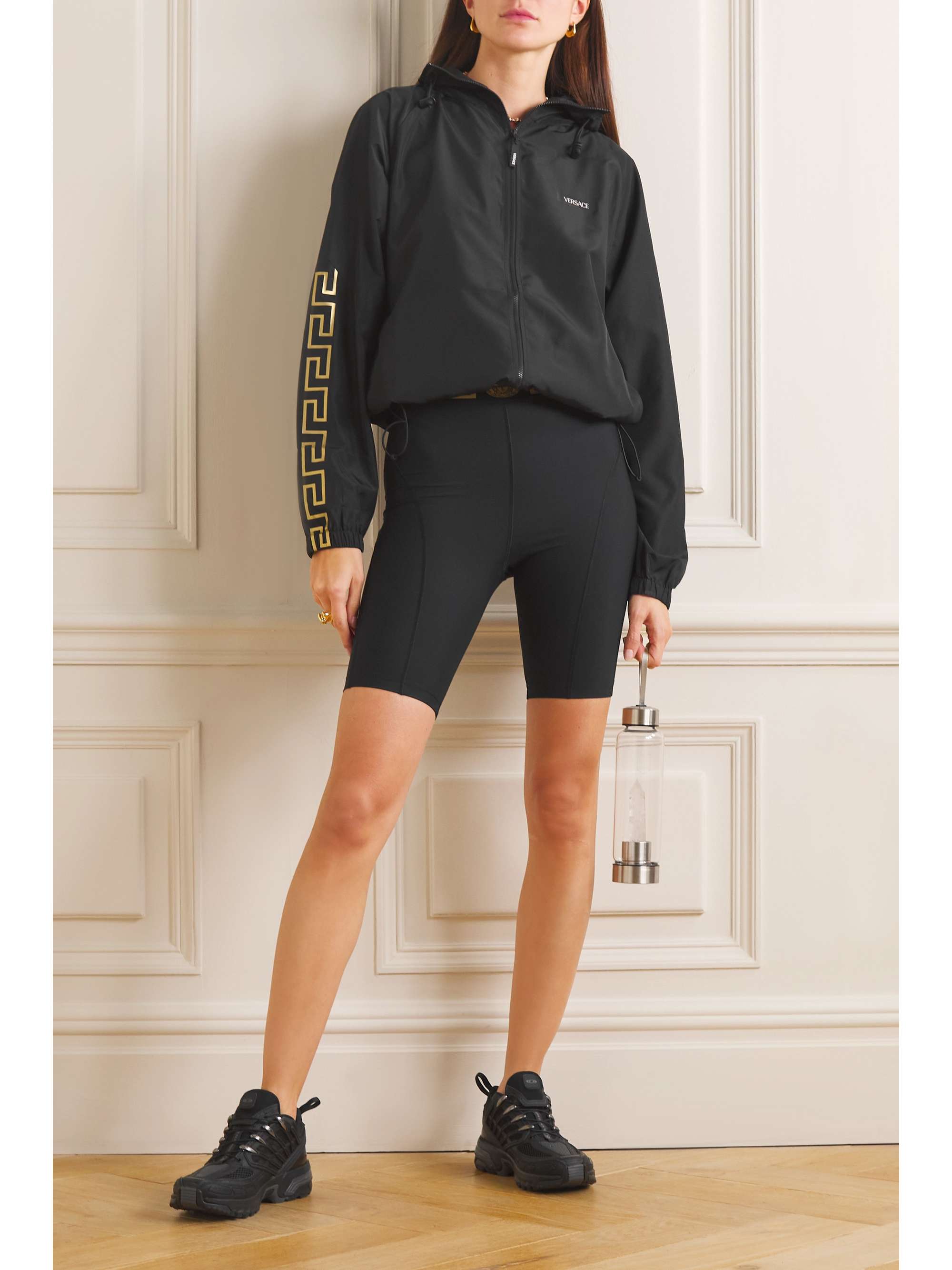 VERSACE Jacquard-trimmed stretch-jersey biker shorts