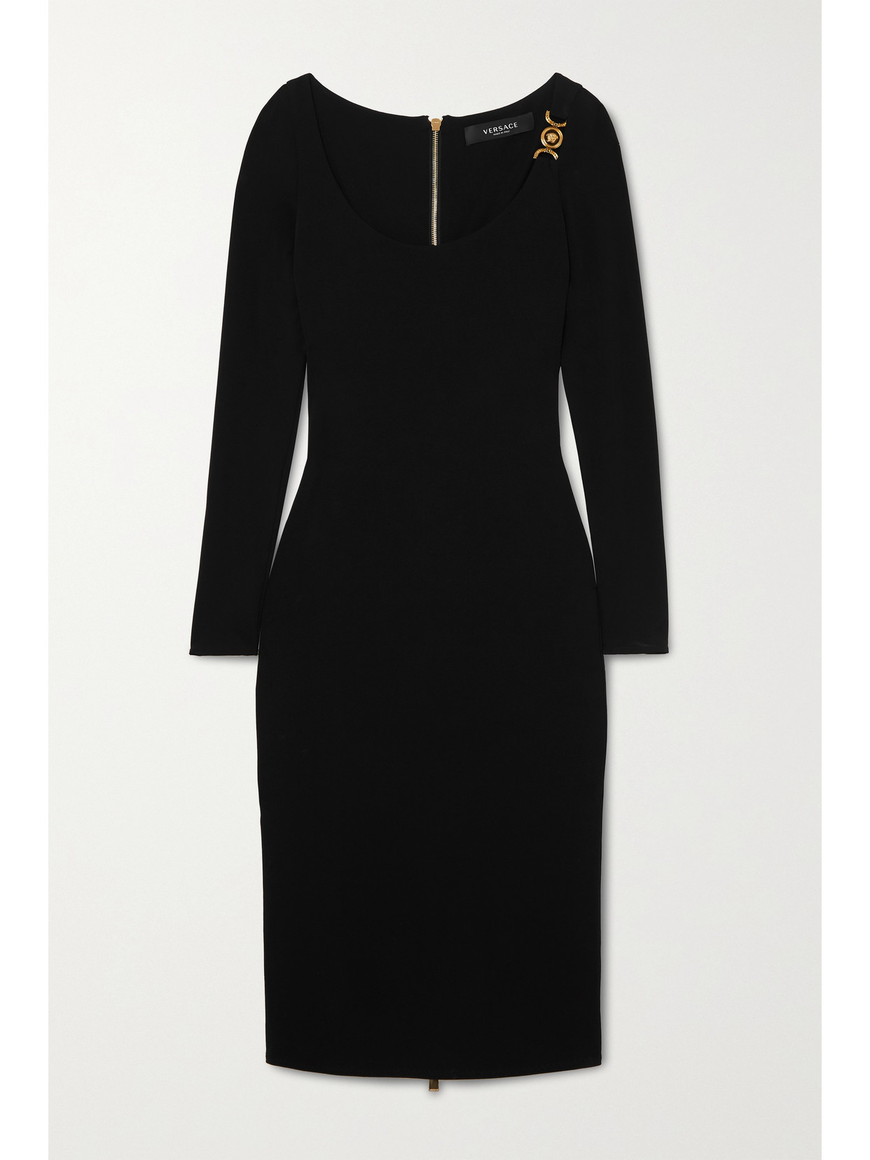 Versace - Embellished Stretch-crepe Midi Dress - Black