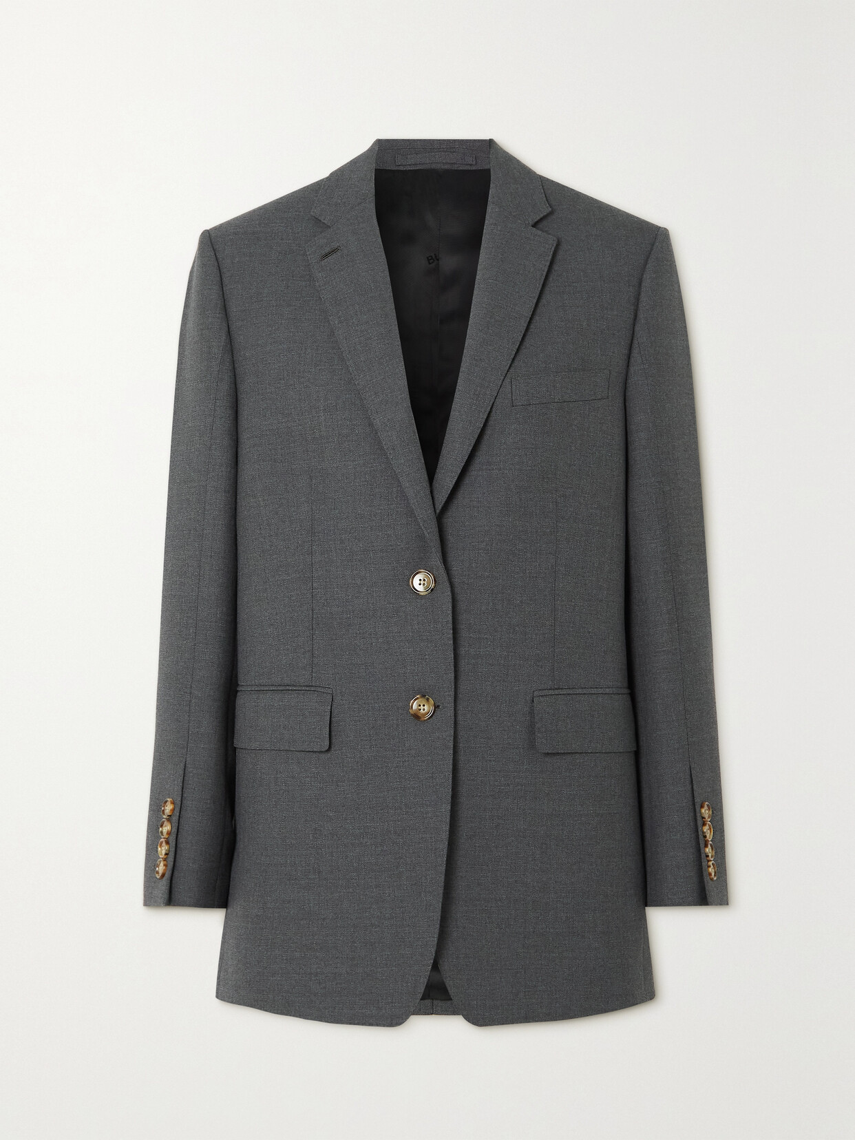 Shop Burberry Oversized Wool-blend Blazer In Gray