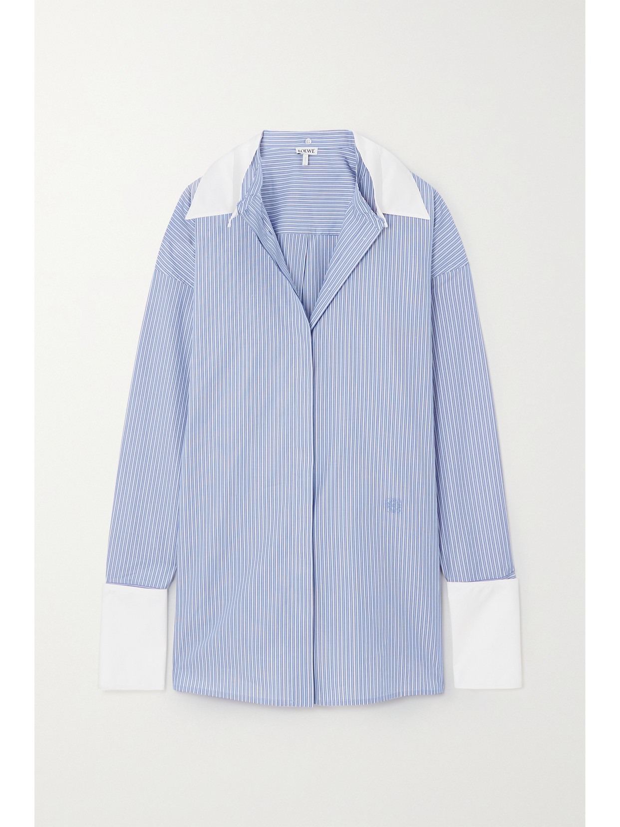 Loewe - Convertible Striped Cotton Shirt - Blue