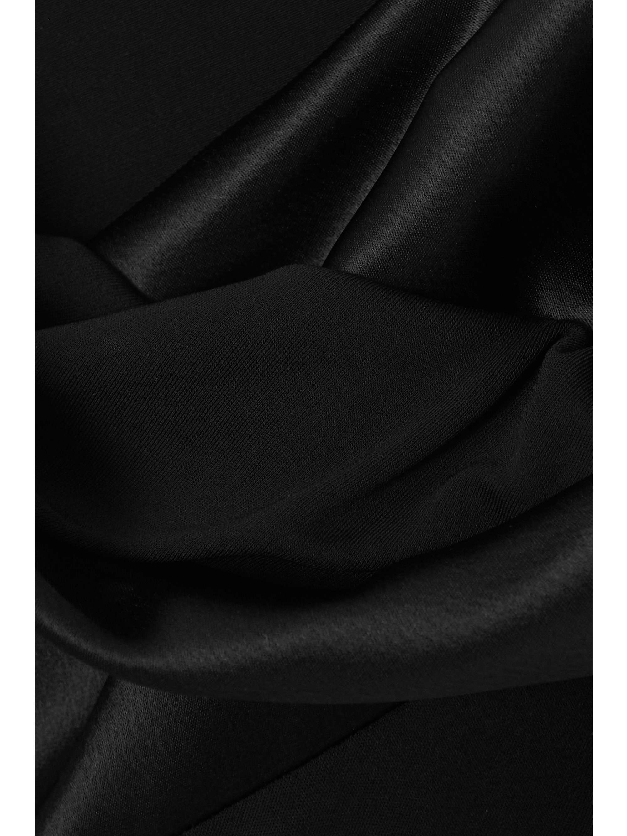 LOEWE Asymmetric one-shoulder embellished satin and stretch-crepe maxi dress
