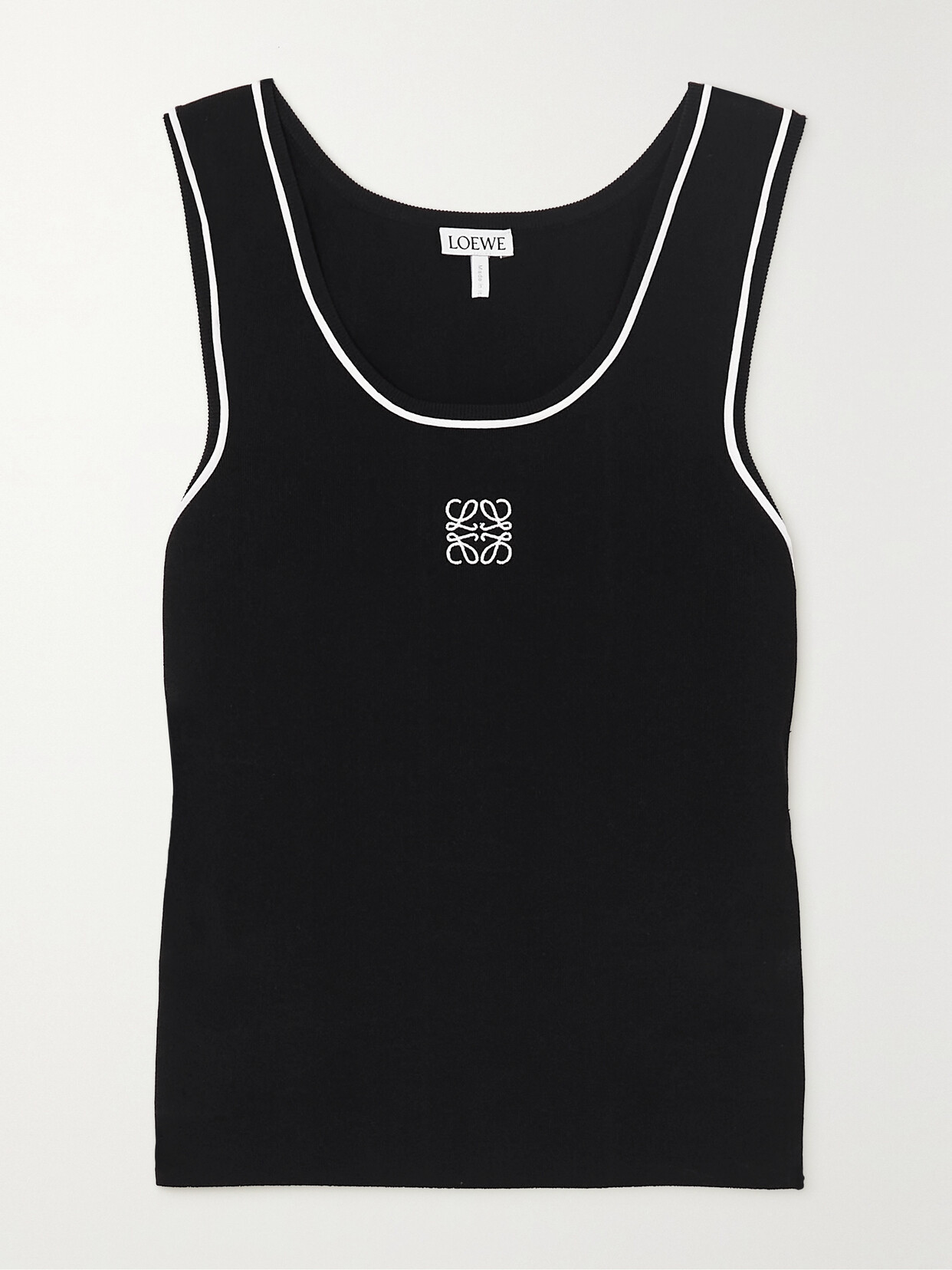 Loewe - Anagram Embroidered Stretch-jersey Tank - Black