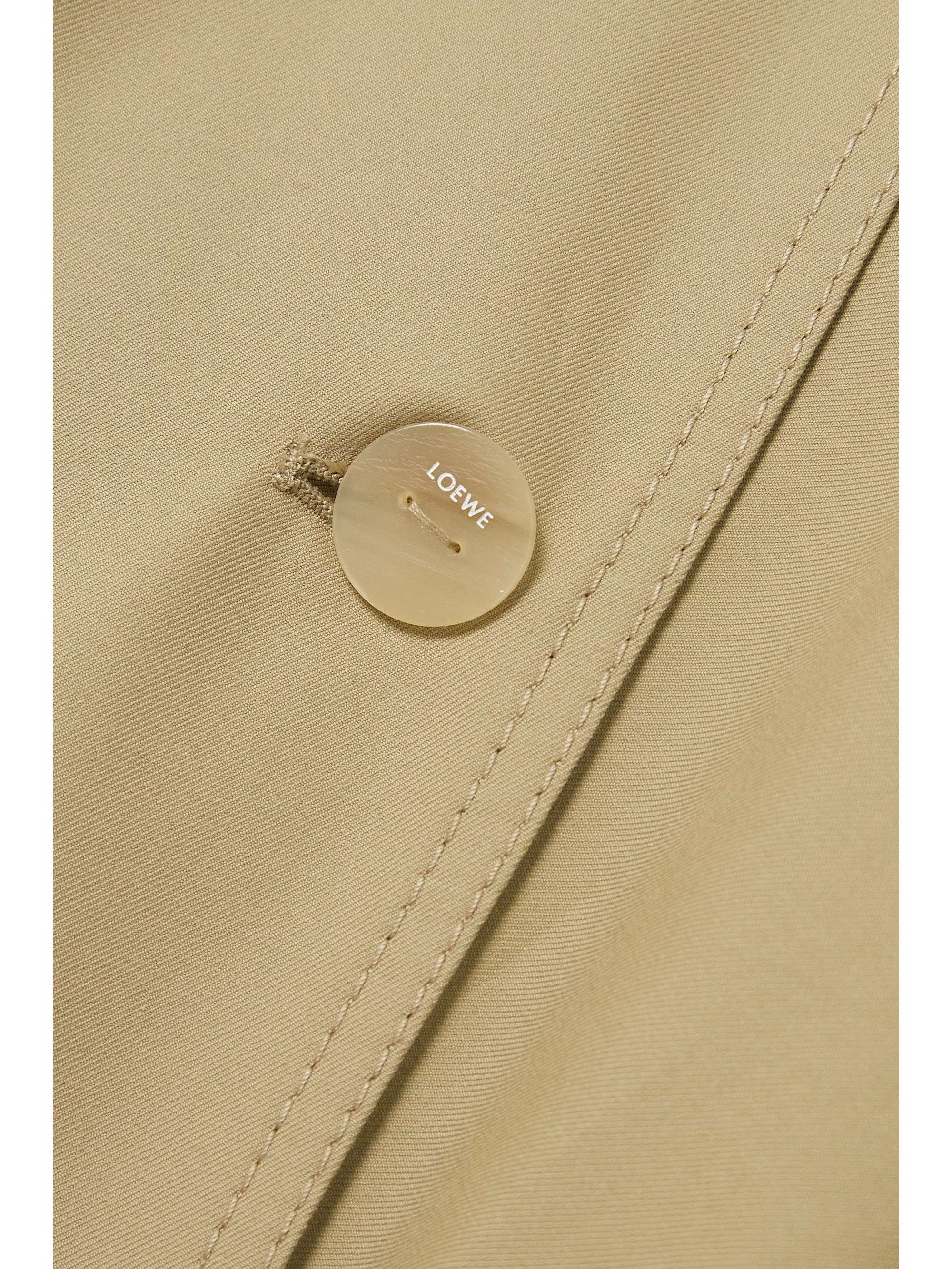 LOEWE Double-breasted cutout cotton-gabardine trench coat