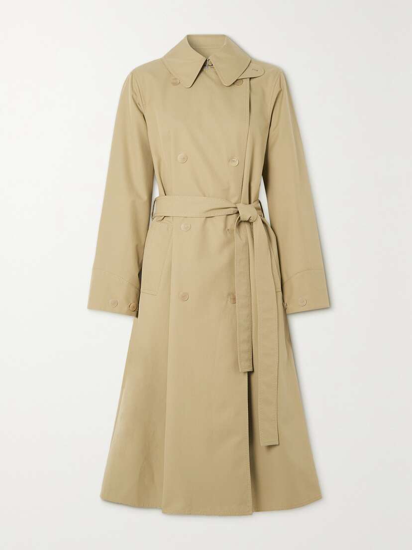 Loewe Double-breasted Cutout Cotton-gabardine Trench Coat