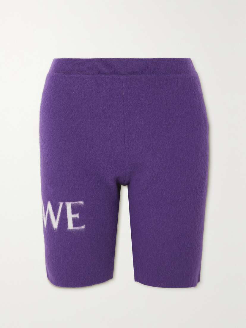 Loewe — Brushed jacquard-knit wool-blend shorts