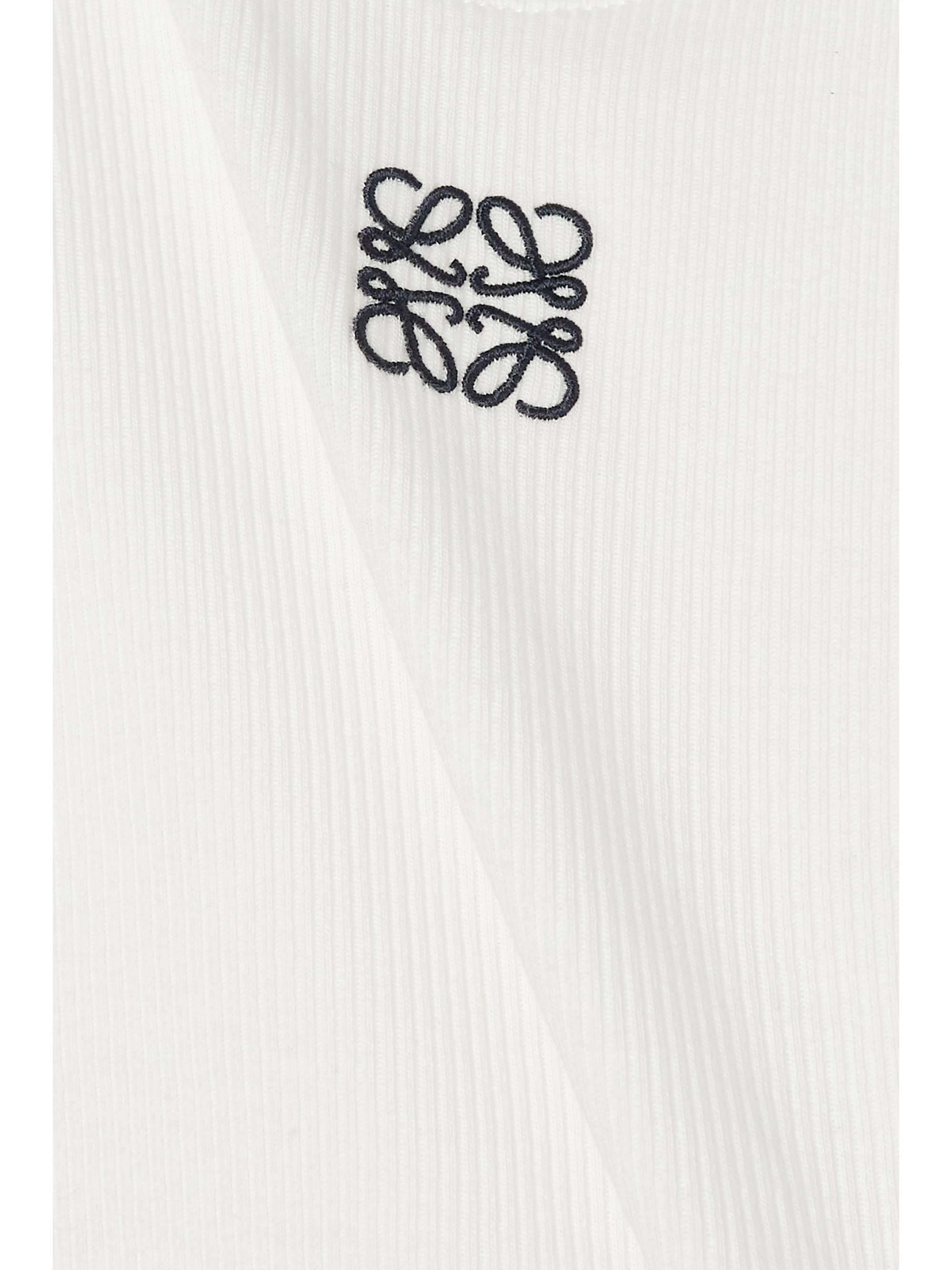 LOEWE Embroidered ribbed stretch-cotton tank