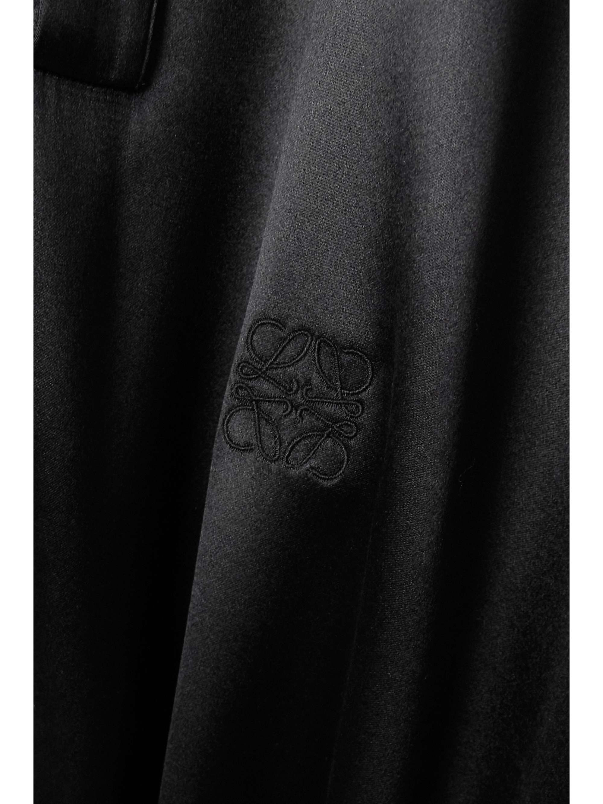 LOEWE Asymmetric cotton poplin-trimmed silk-satin mini shirt dress